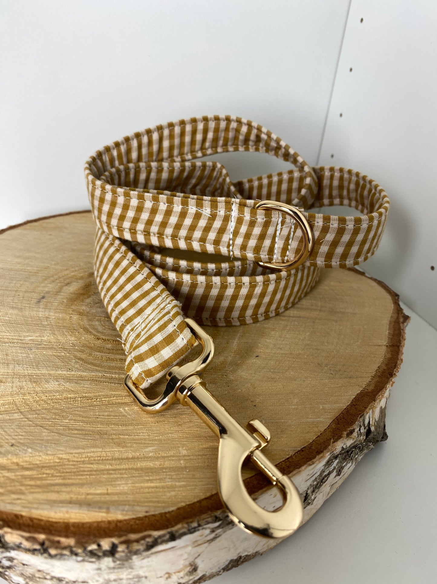 Collier réglable vichy camel