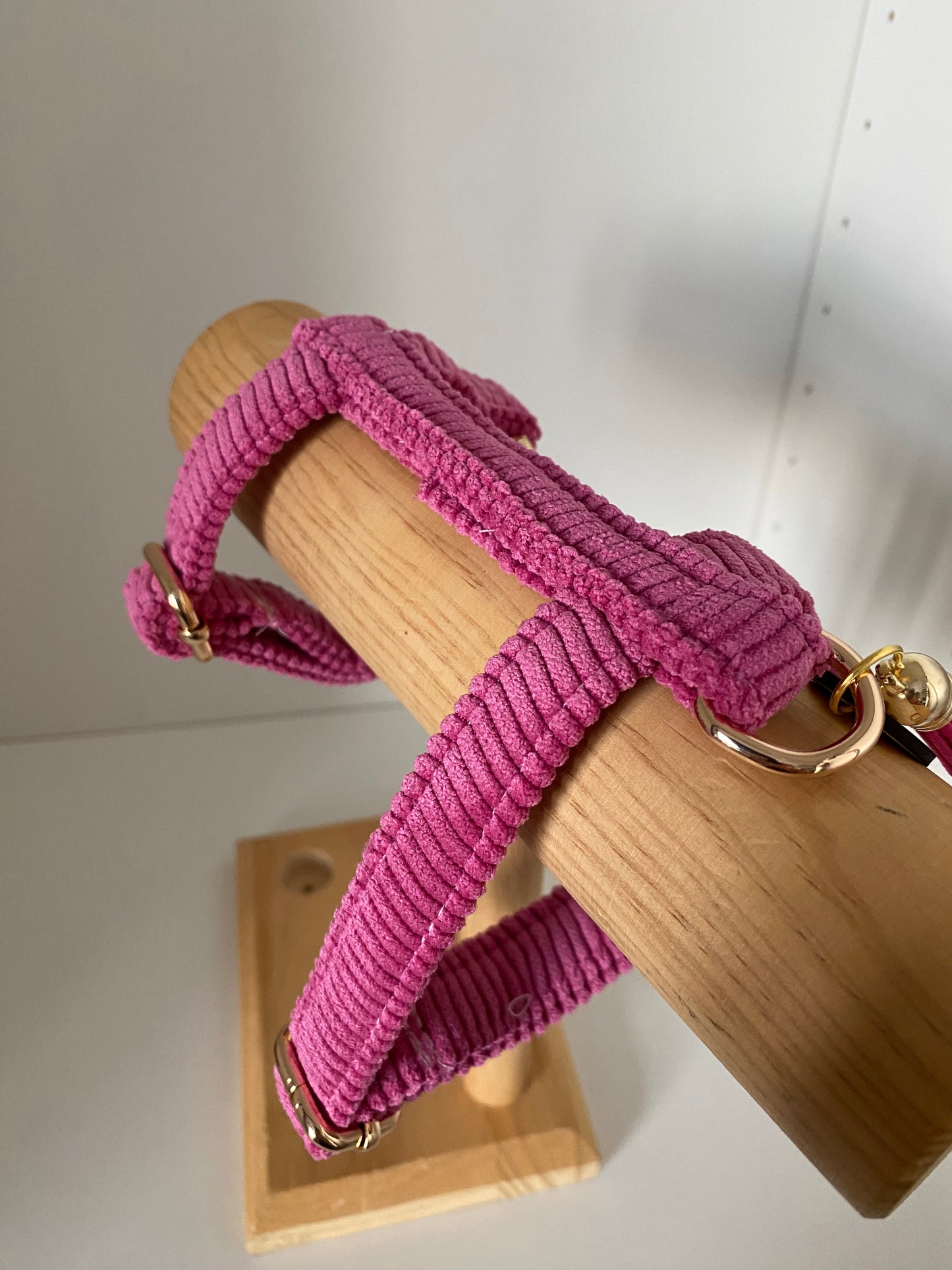 harnais chat velours rose