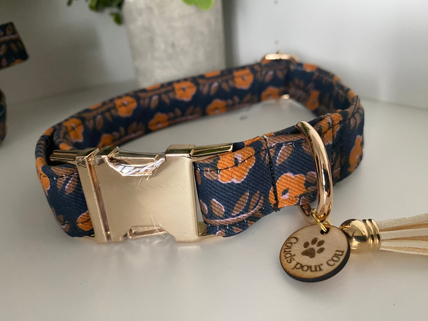 Collier en tissu et sangle pour chien – Réglable et personnalisable indien