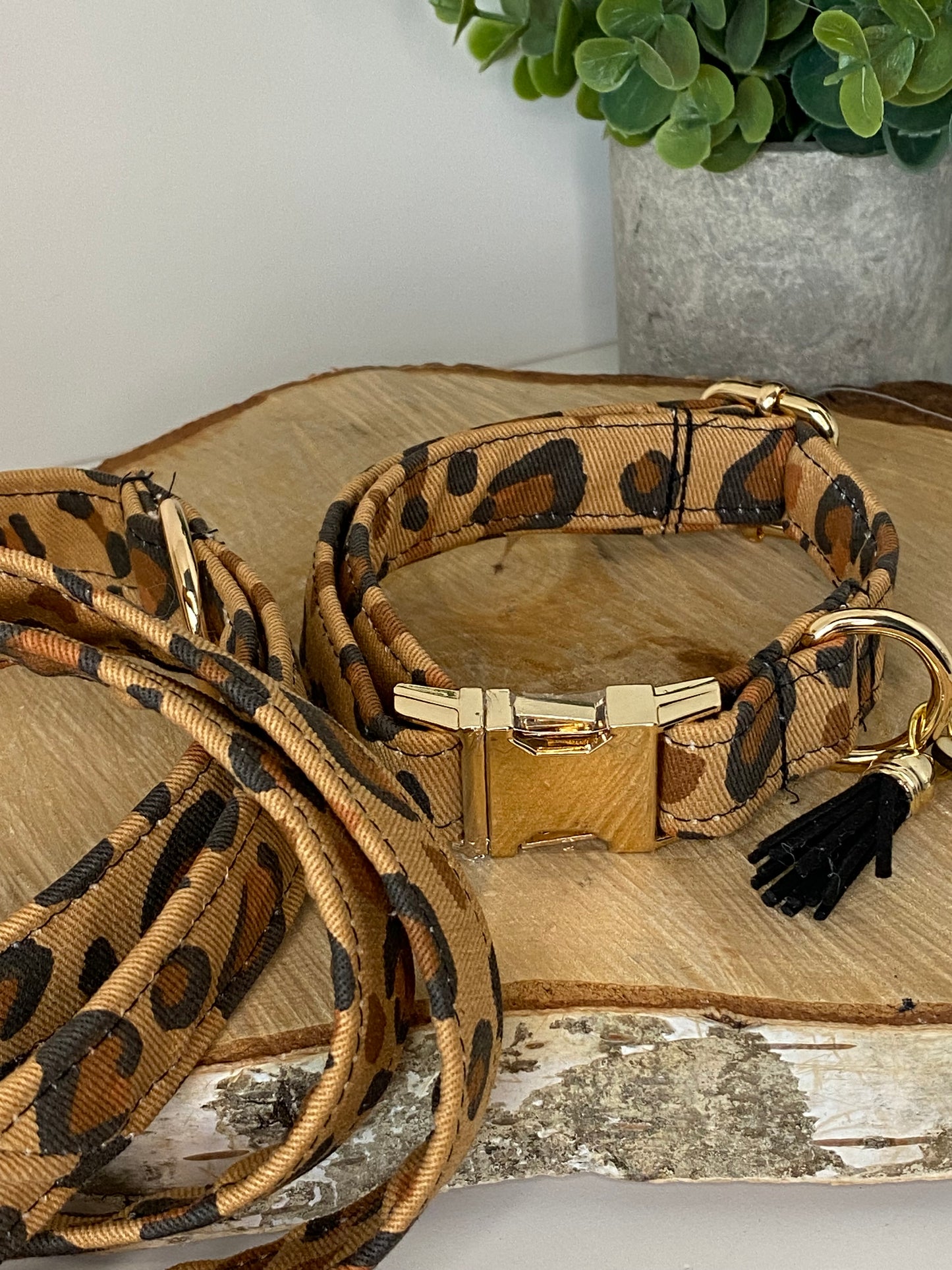 Laisse pour chien en tissu collection leopard