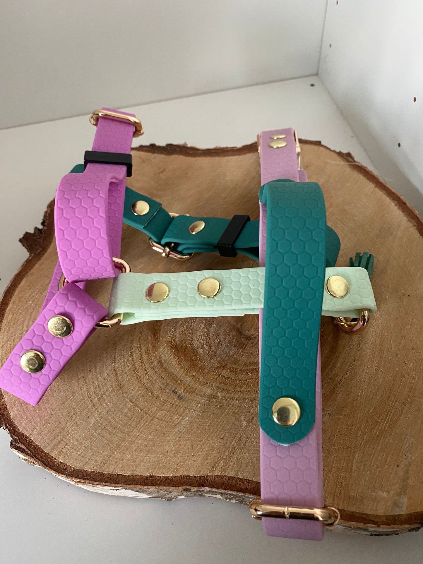 Harnais en H ajustable et imperméable pour chien - multi couleurs pastels