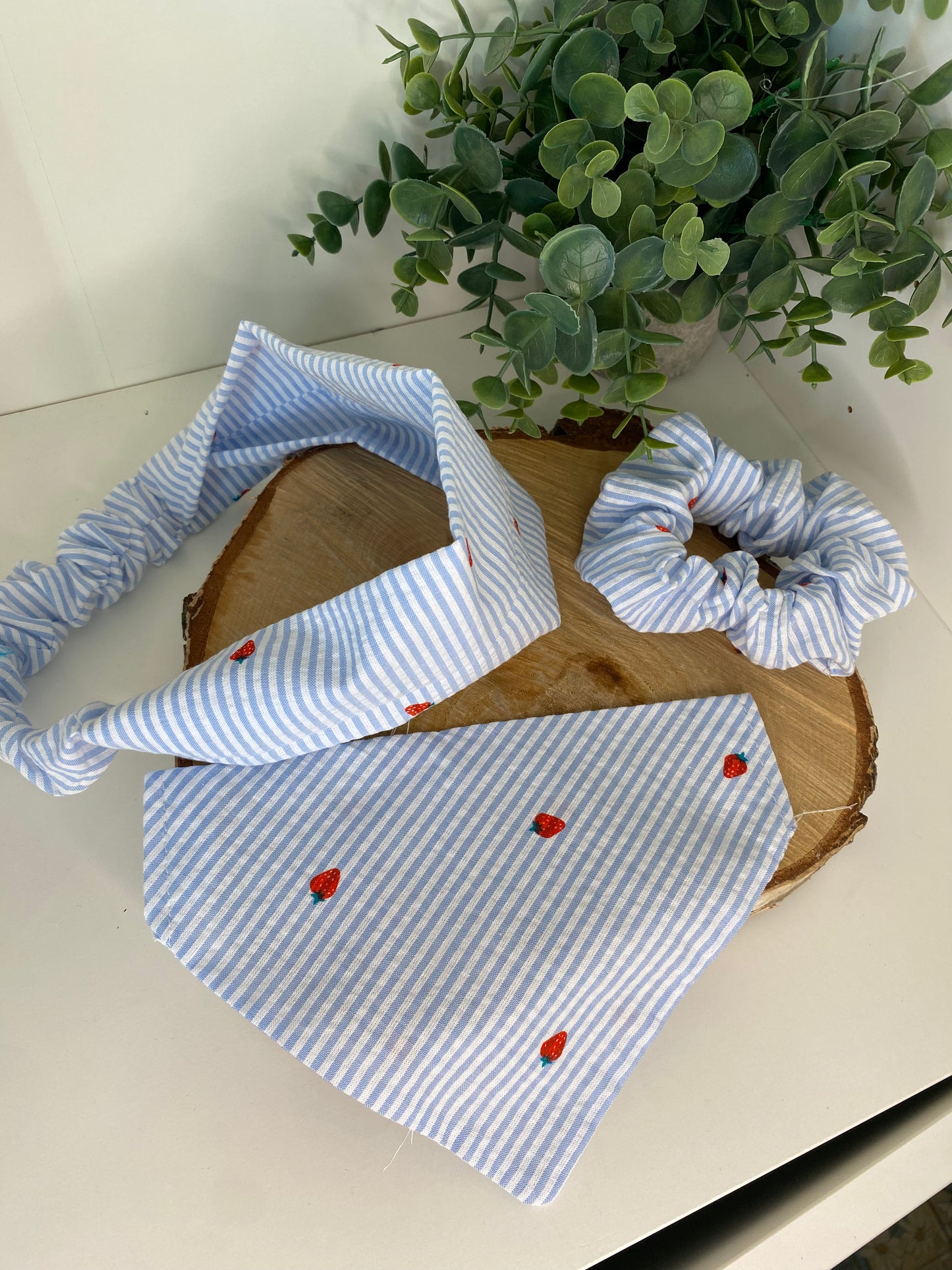 Bandeau assorti – Matchy Matchy humain & chien ou chat petites fraises
