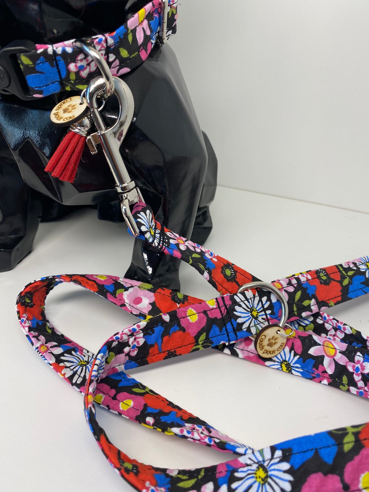 Collier en tissu et sangle pour chien – Réglable et personnalisable collection Mia
