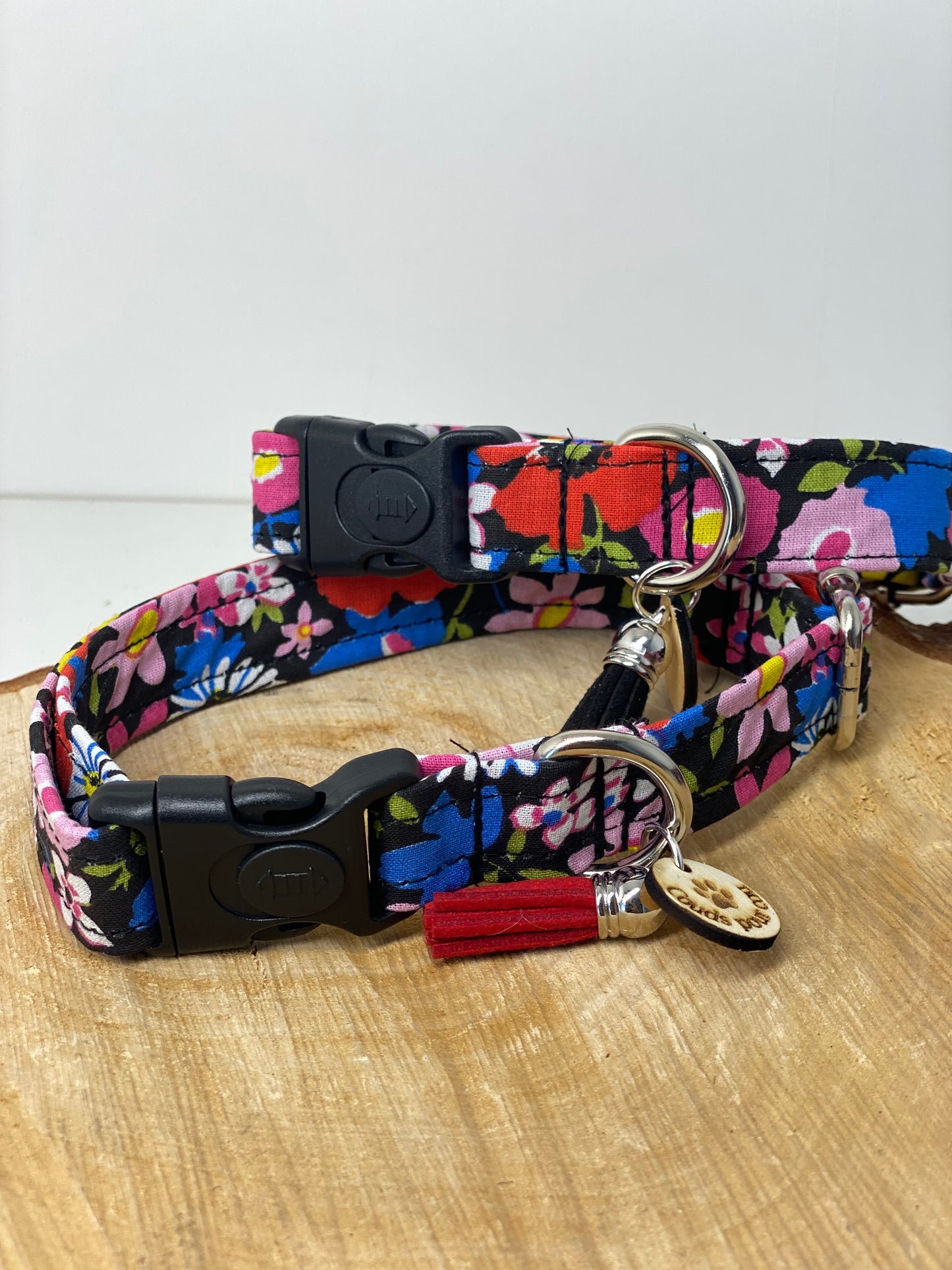 Collier en tissu et sangle pour chien – Réglable et personnalisable collection Mia