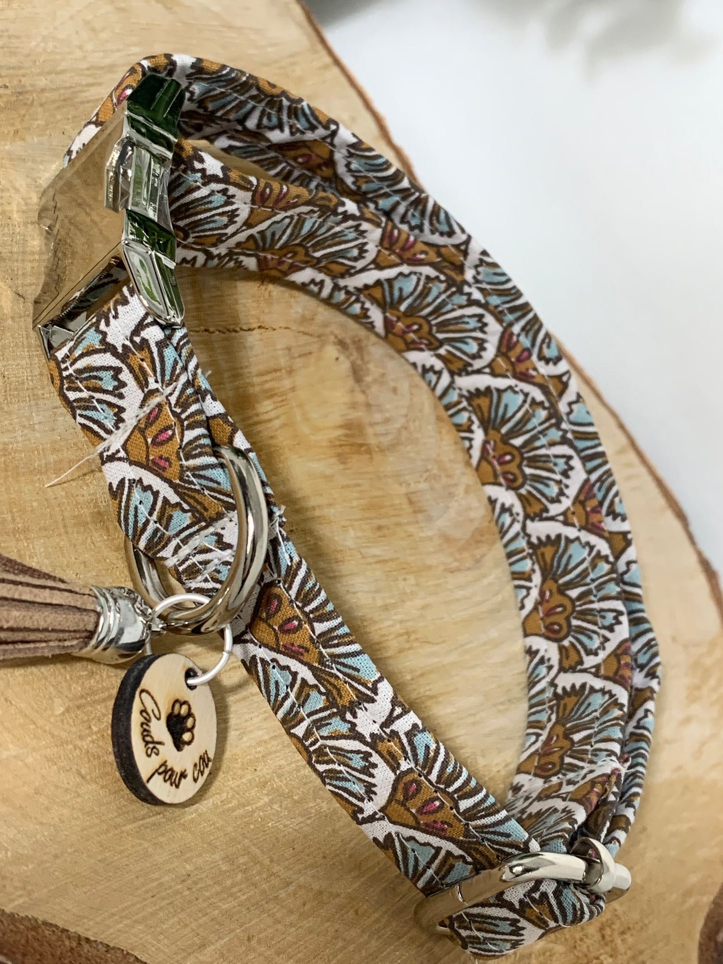 Collier en tissu et sangle pour chien – Réglable et personnalisable collection Heaven