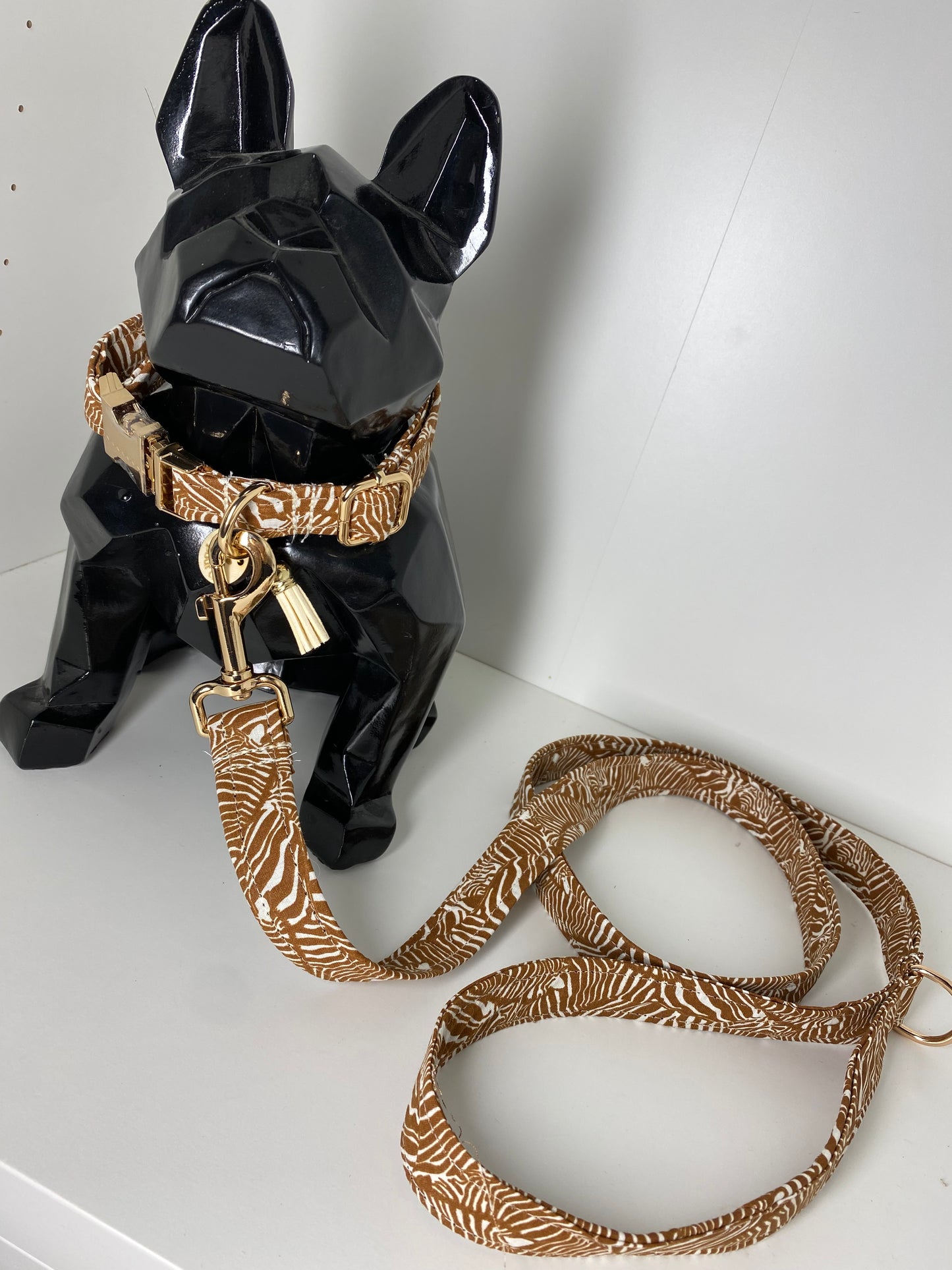 Collier en tissu et sangle pour chien – Réglable et personnalisable collection zebre