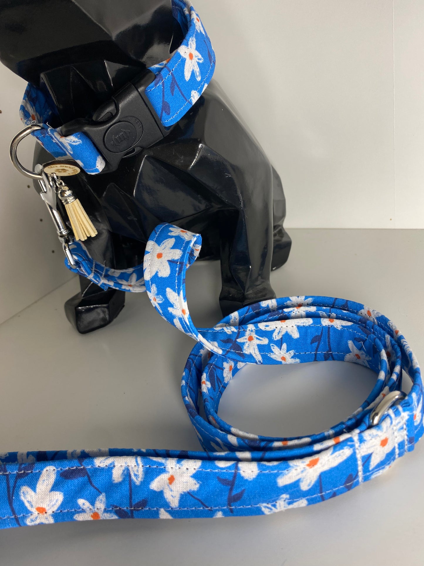Laisse pour chien en tissu collection fleurs peintes