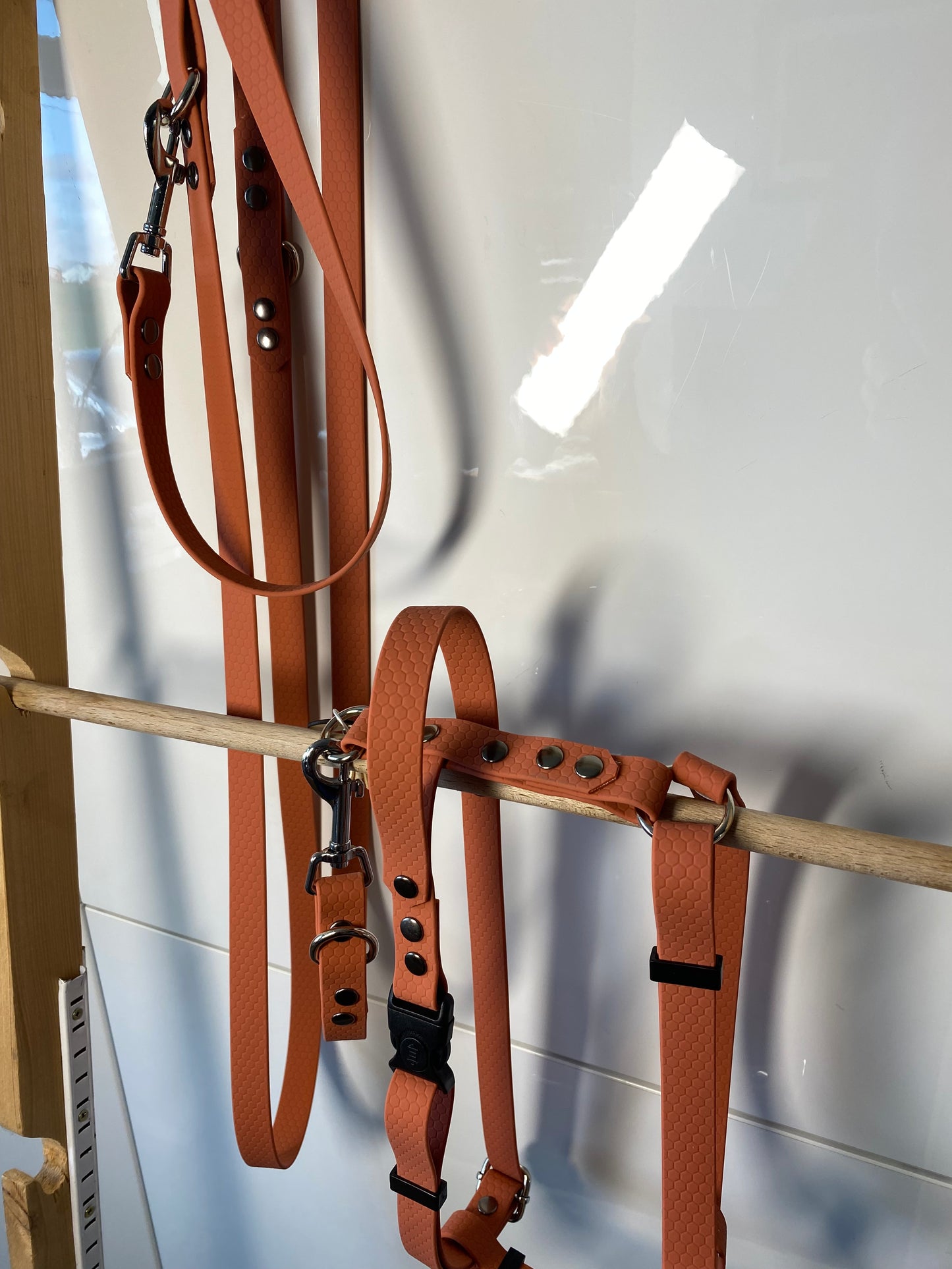 Harnais en H ajustable et imperméable pour chien - terracotta