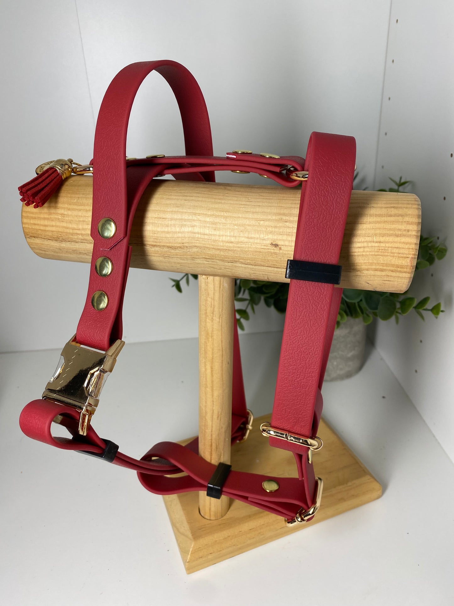 Harnais en H ajustable et imperméable pour chien - bordeau