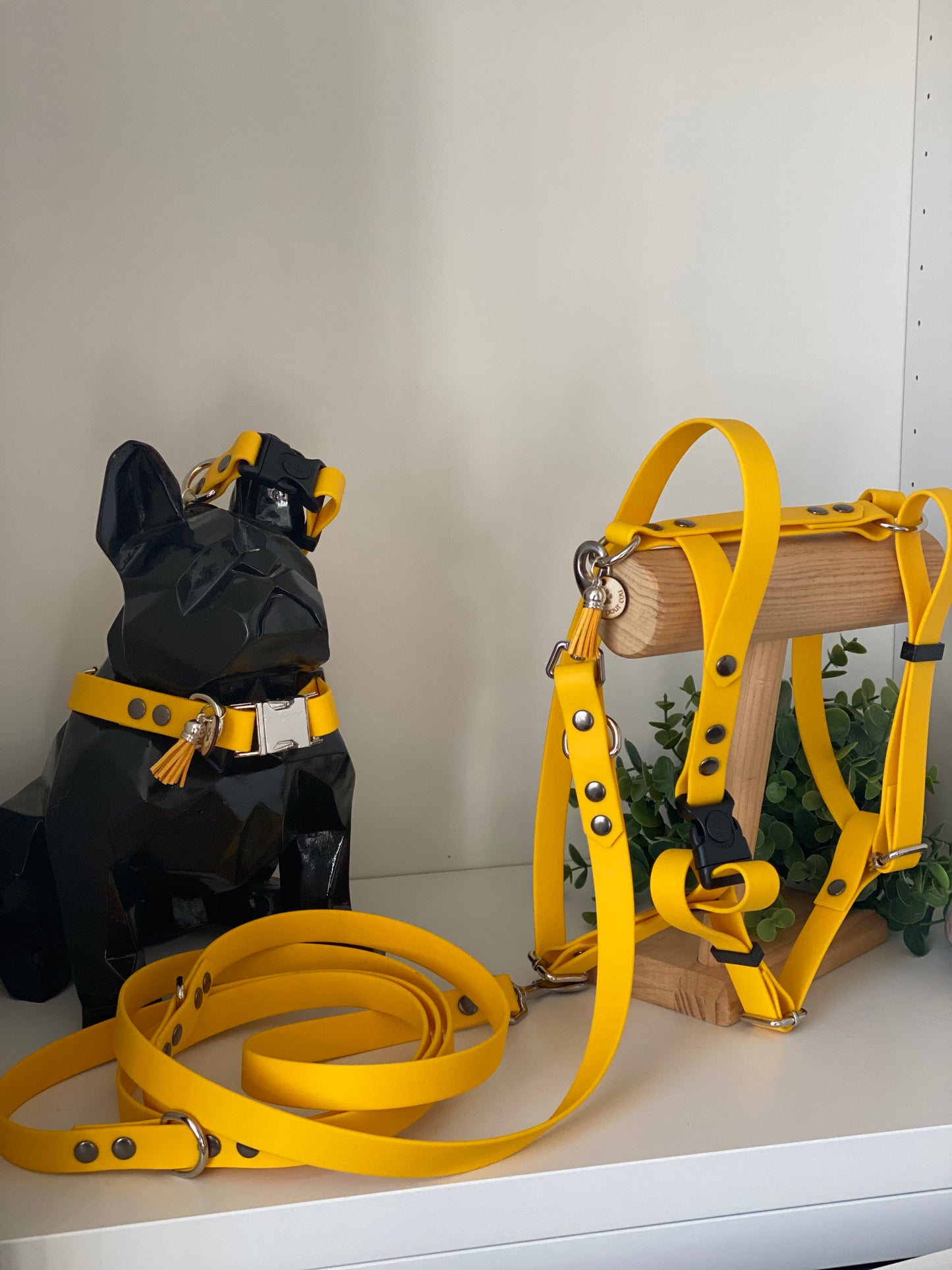 Harnais en H ajustable et imperméable pour chien - Jaune