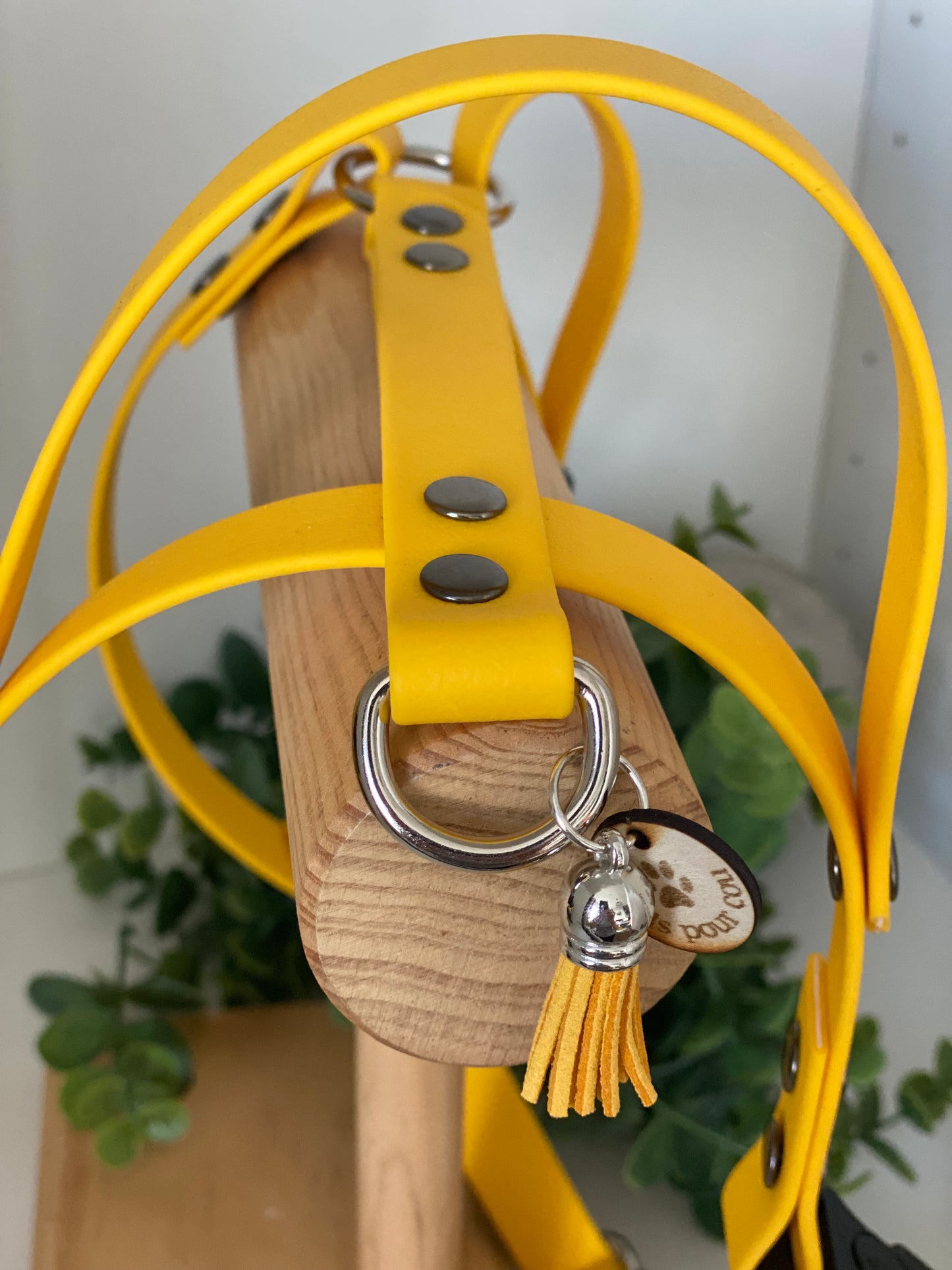 Harnais en H ajustable et imperméable pour chien - Jaune