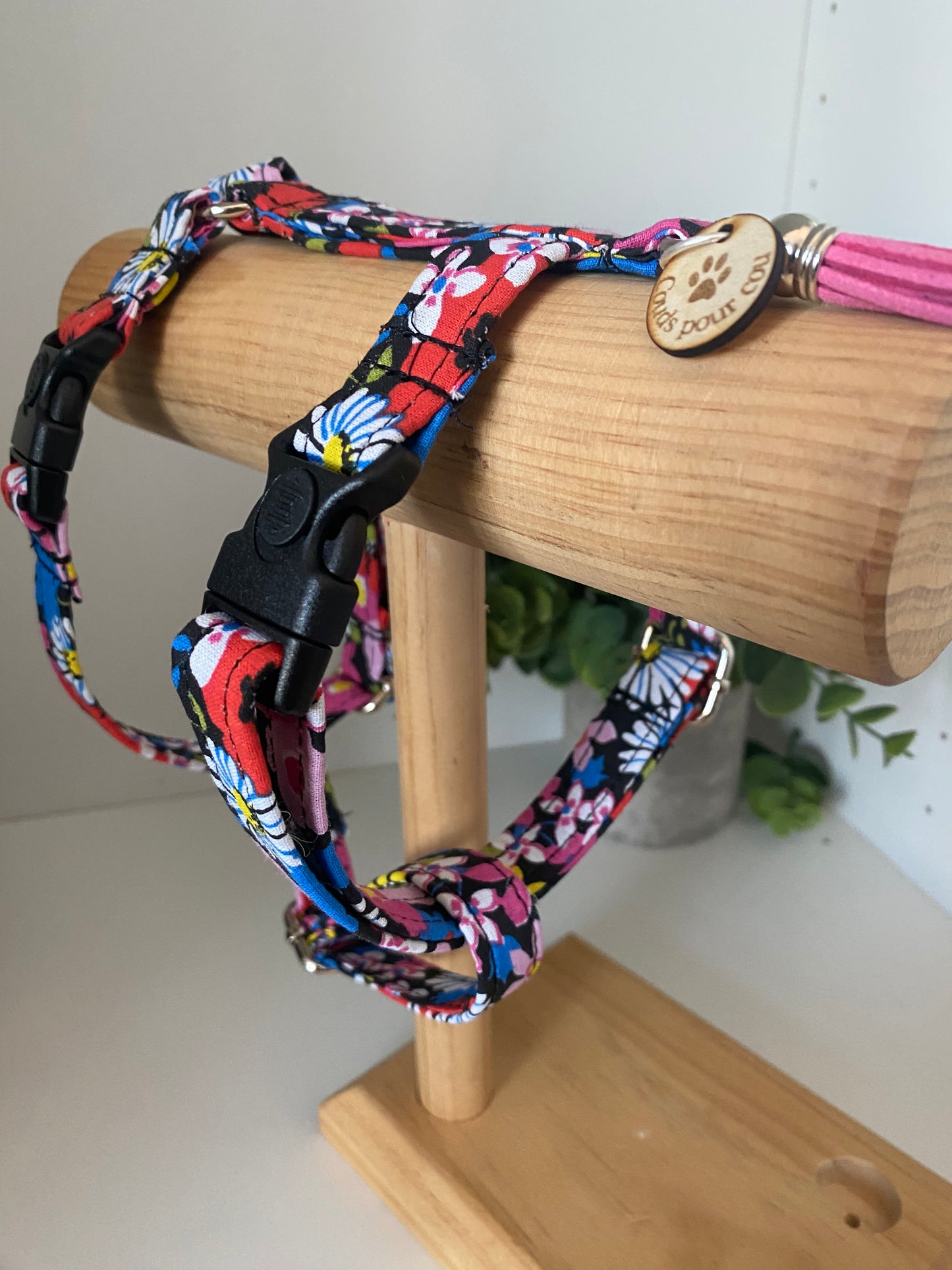 Harnais H 2 clips pour chat ou petits chiens champetre