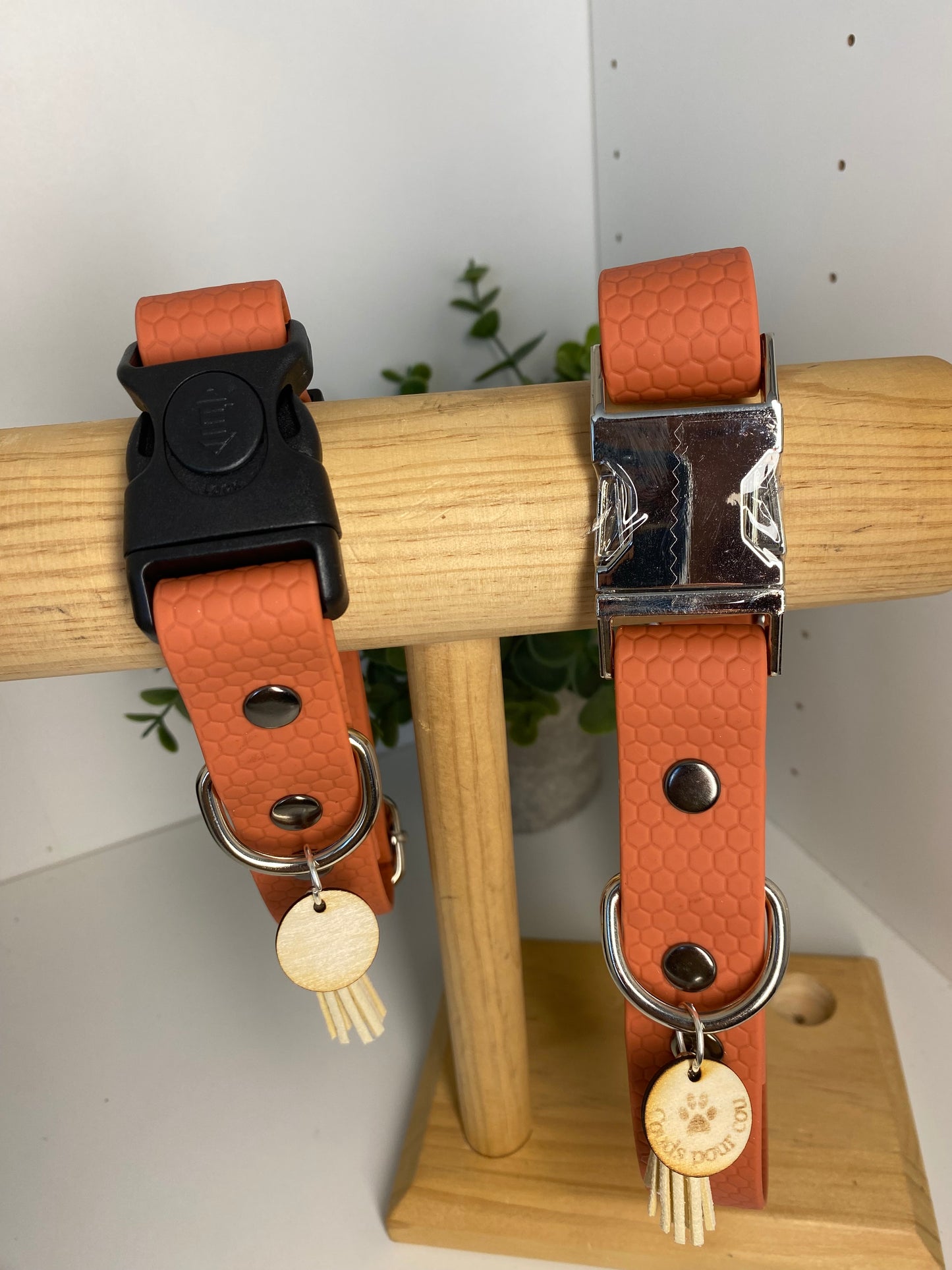 Colliers Réglables pour Chiens – sangle hexa couleur terracotta