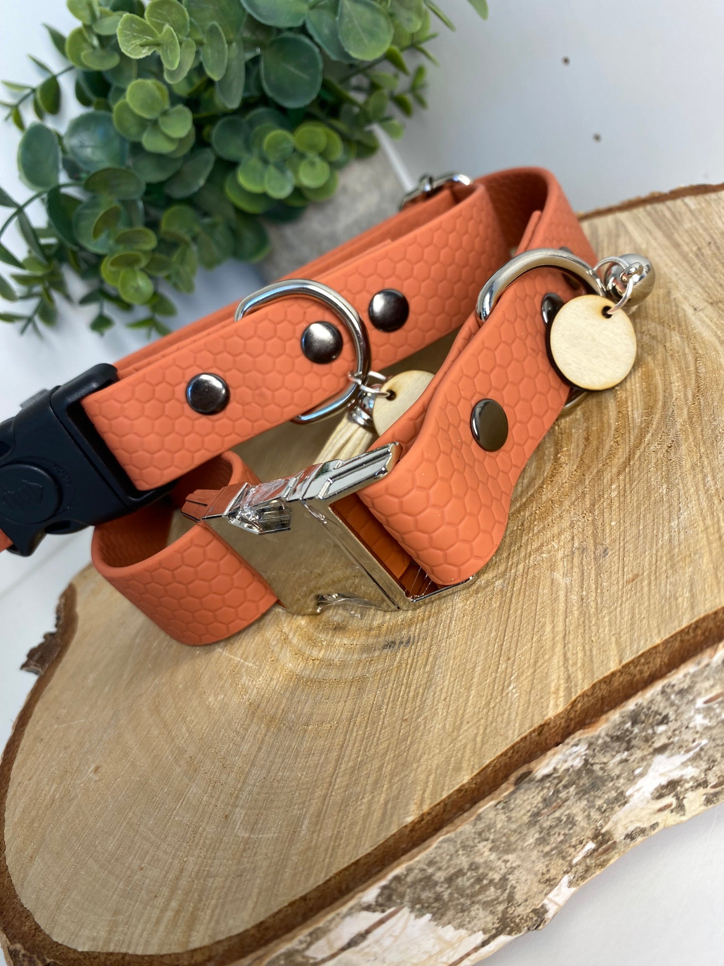 Colliers Réglables pour Chiens – sangle hexa couleur terracotta