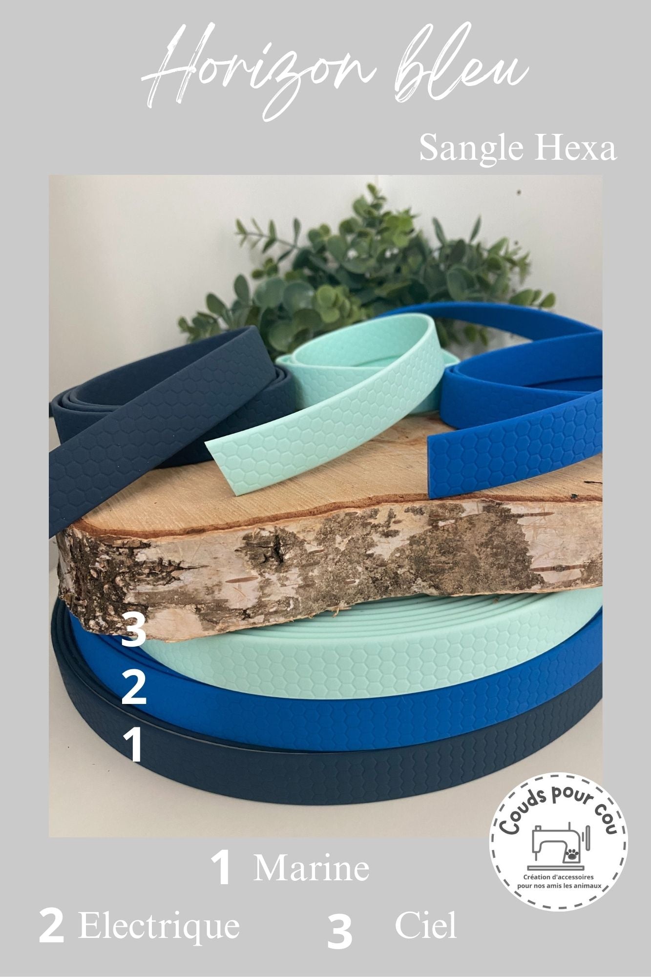 Colliers Réglables pour Chiens – sangle hexa couleur au choix