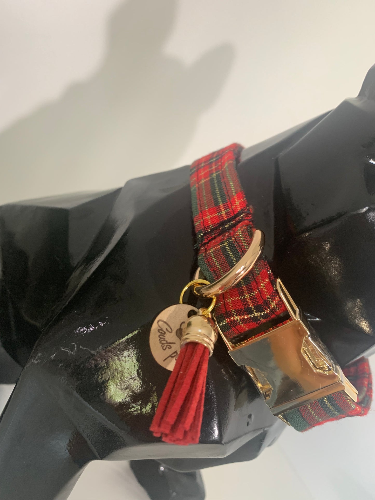 Collier en tissu et sangle pour chien – Réglable et personnalisable collection ecossais