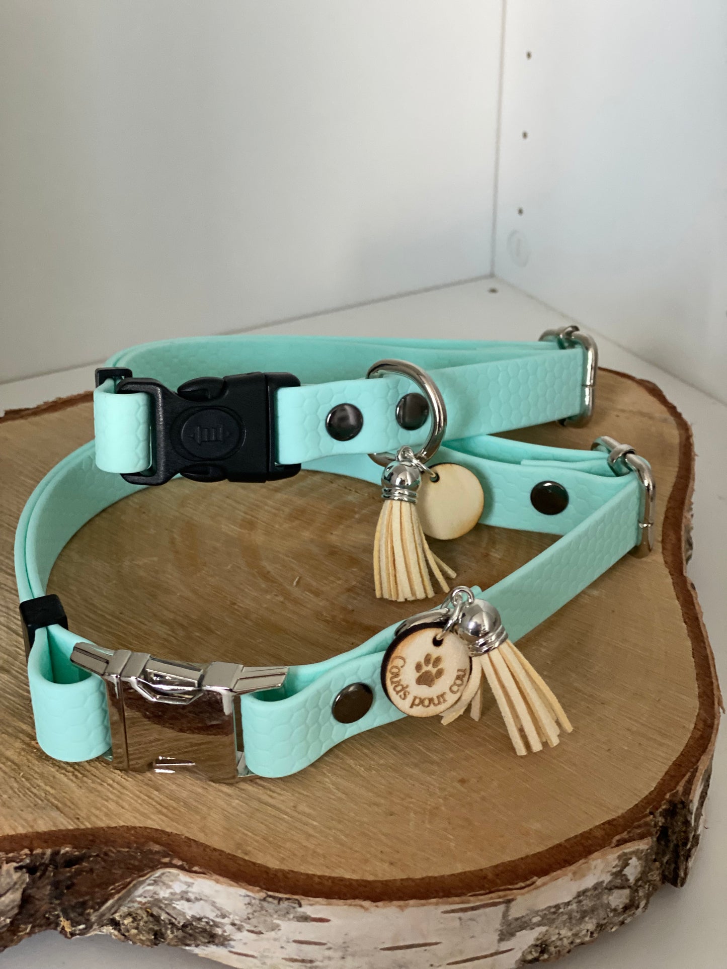 Colliers Réglables pour Chiens – sangle hexa bleu ciel