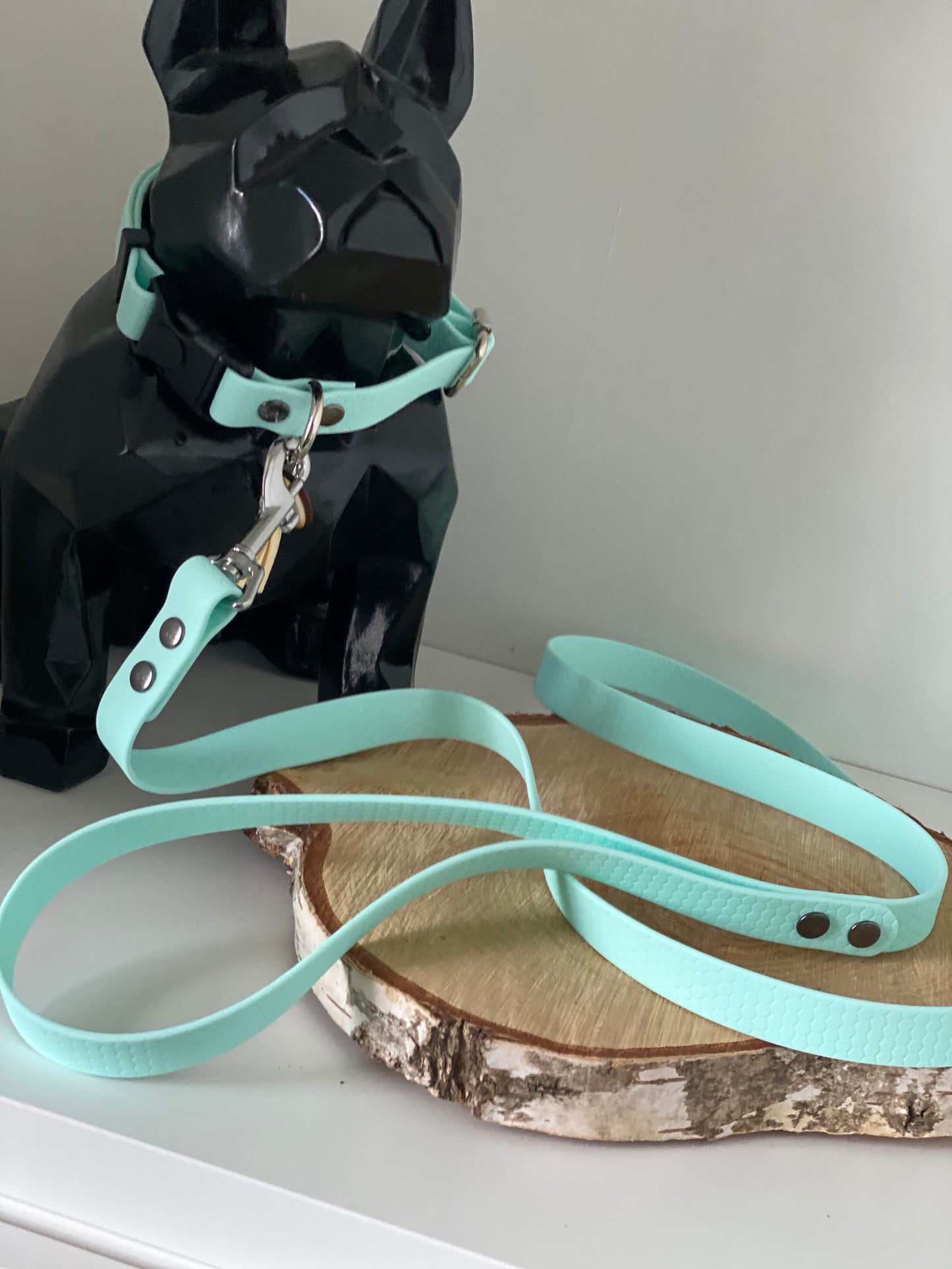 Colliers Réglables pour Chiens – sangle hexa bleu ciel