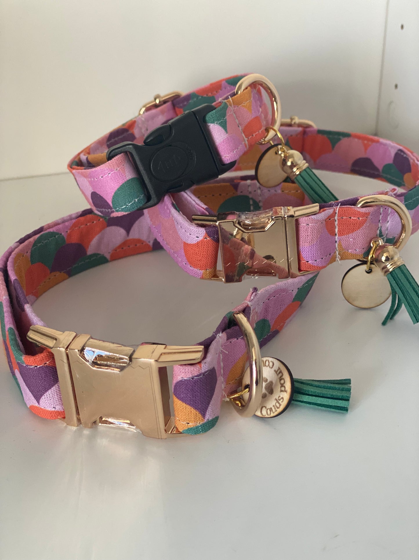 Collier en tissu et sangle pour chien – Réglable et personnalisable collection pimpante