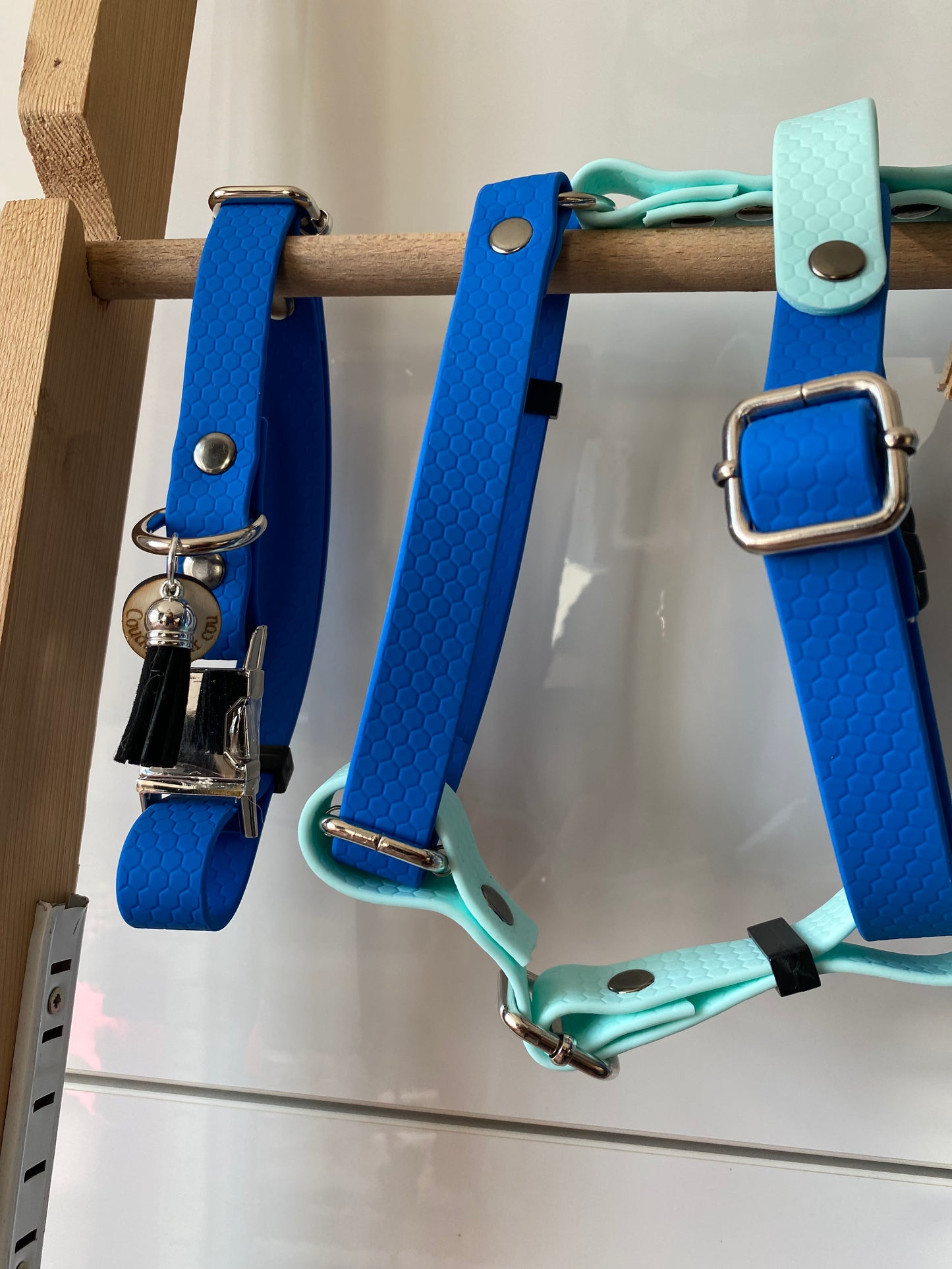 Harnais en H ajustable et imperméable pour chien - électrique , bleu ciel
