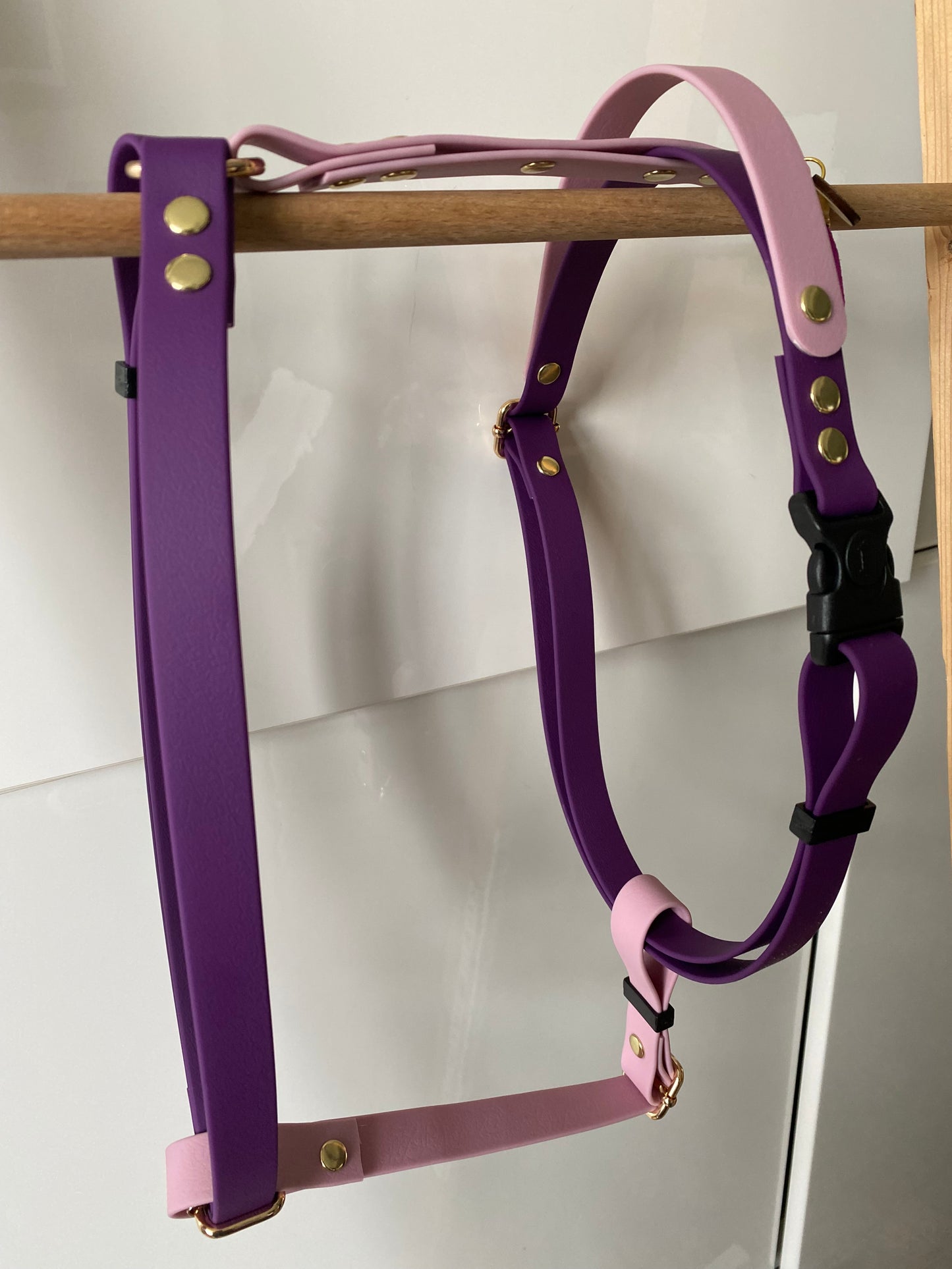 Harnais en H ajustable et imperméable pour chien - violet parme