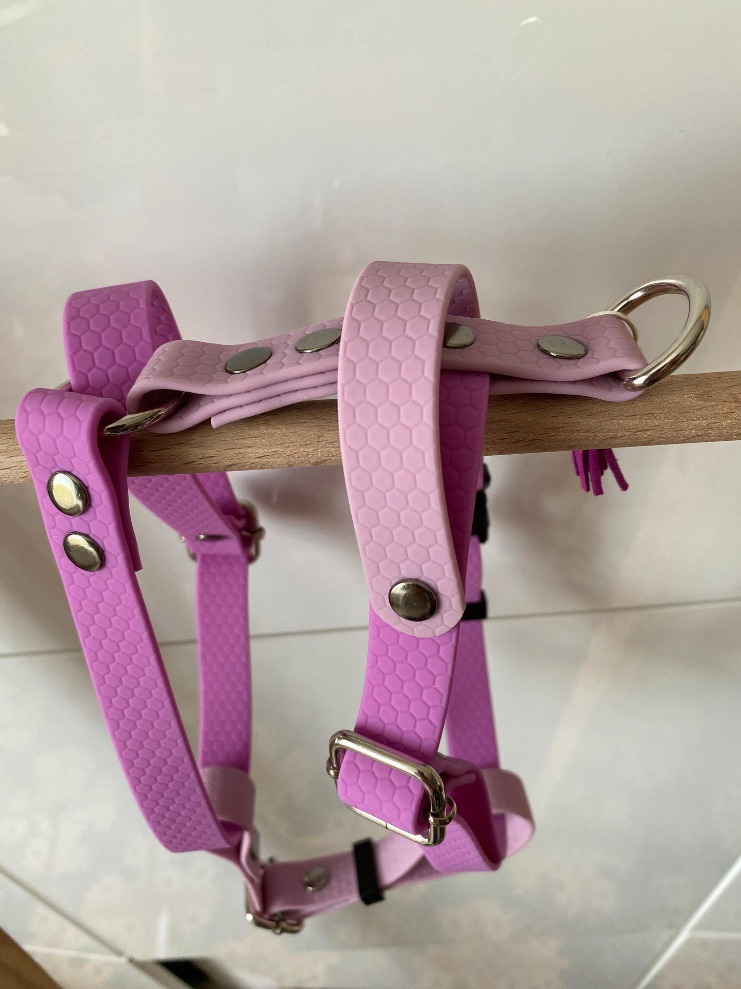 Harnais en H ajustable et imperméable pour chien - parme et lavande