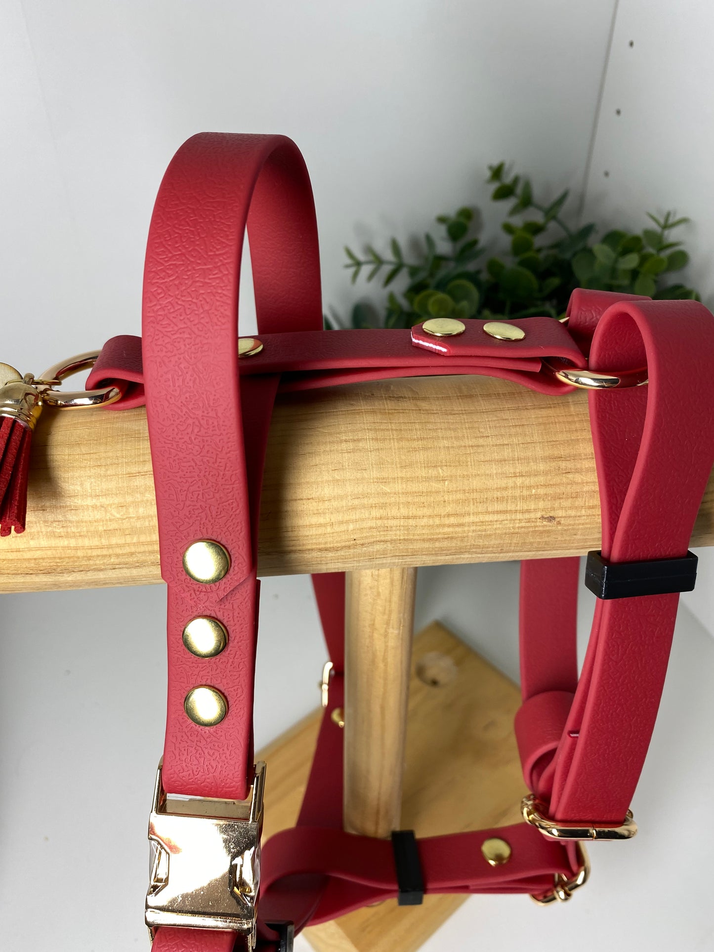 Harnais en H ajustable et imperméable pour chien - bordeau