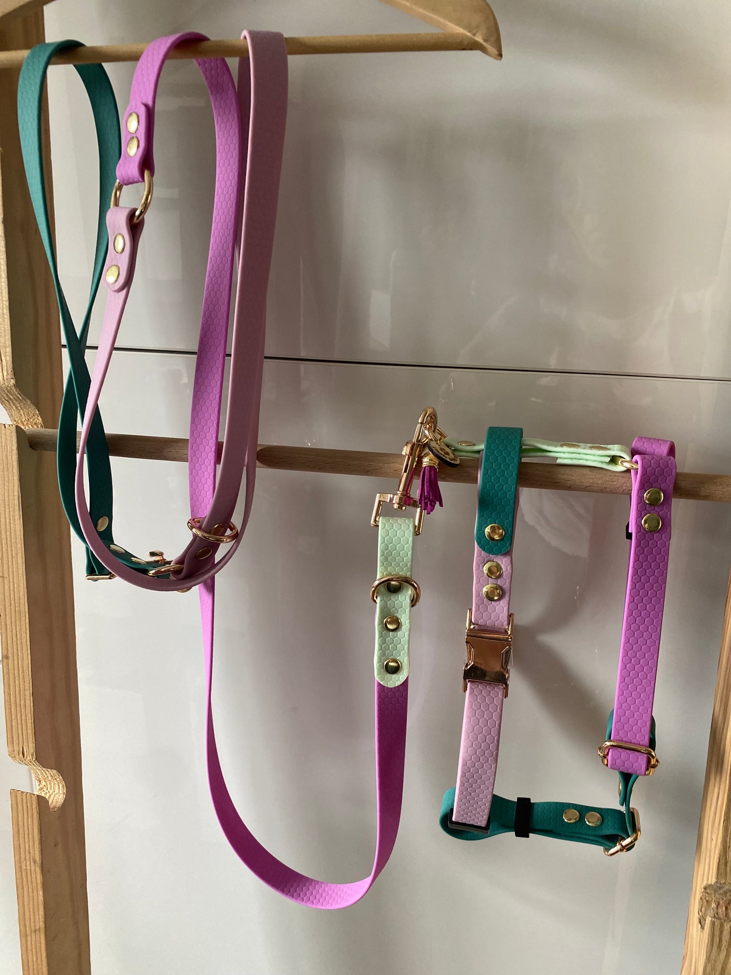 Harnais en H ajustable et imperméable pour chien - multi couleurs pastels