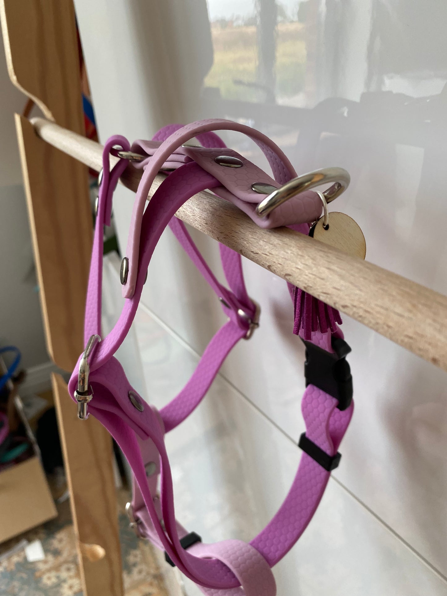 Harnais en H ajustable et imperméable pour chien - parme et lavande