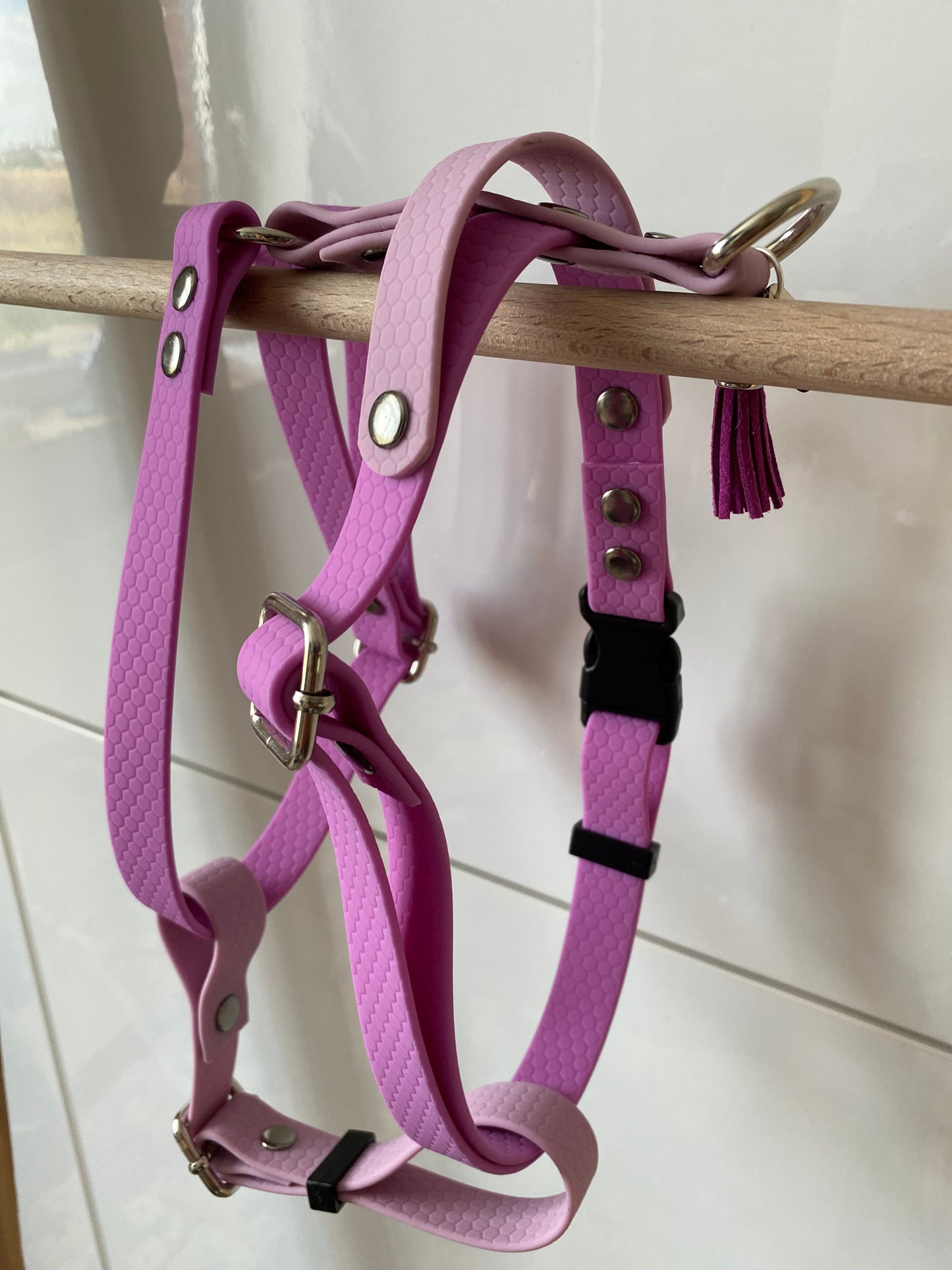 Harnais en H ajustable et imperméable pour chien - parme et lavande