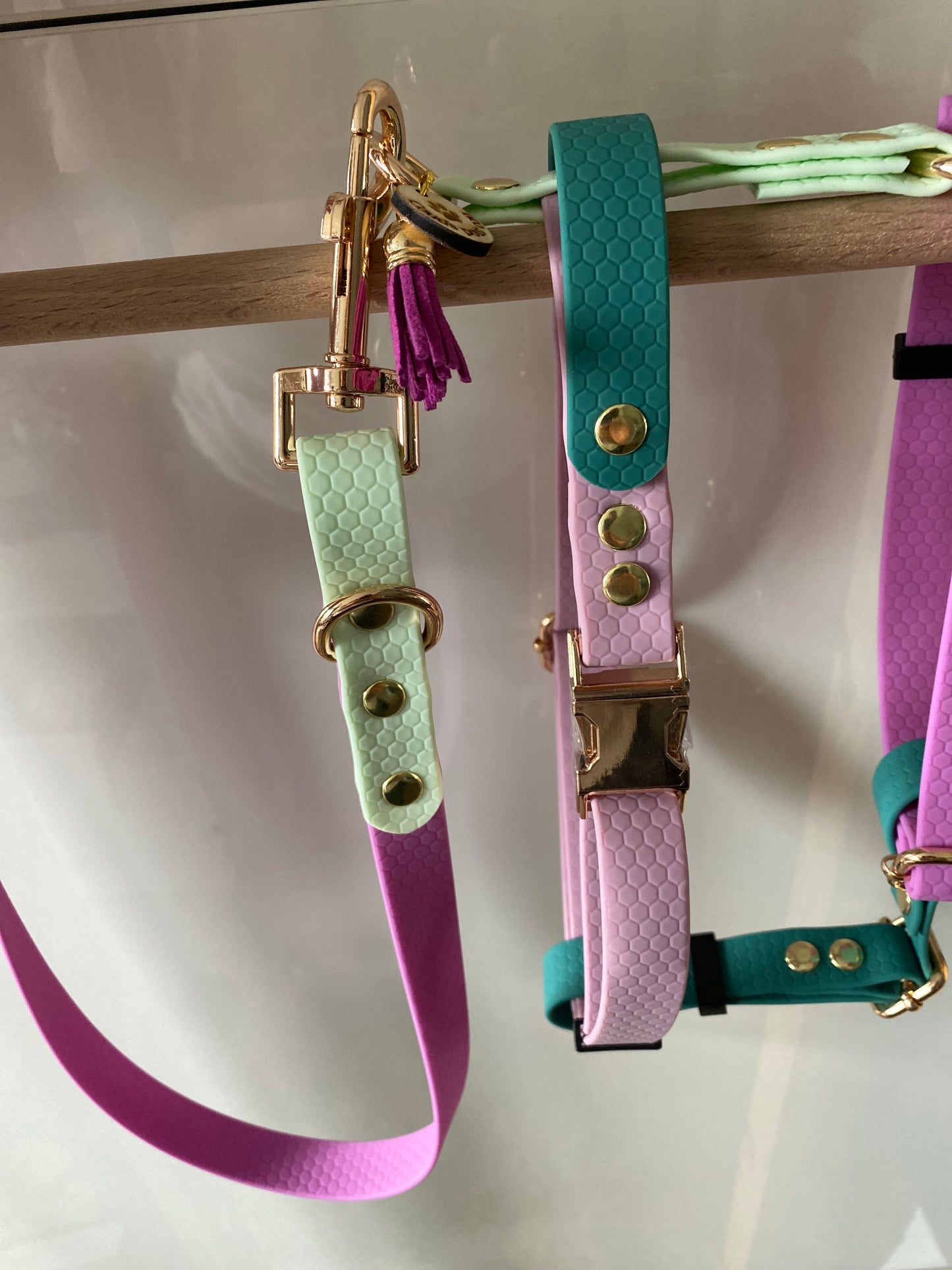 Harnais en H ajustable et imperméable pour chien - multi couleurs pastels
