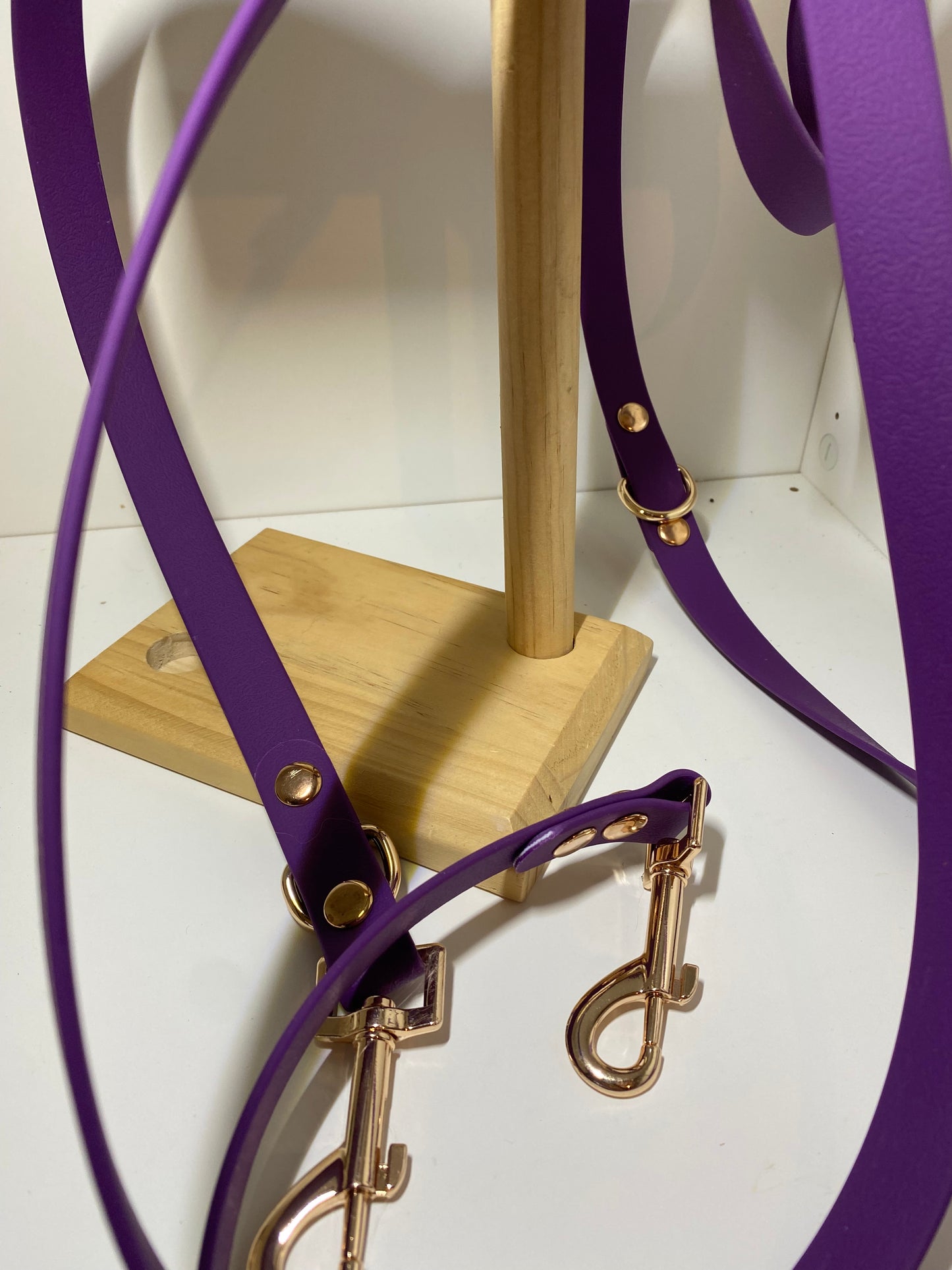 Laisse 3 positions unie violet