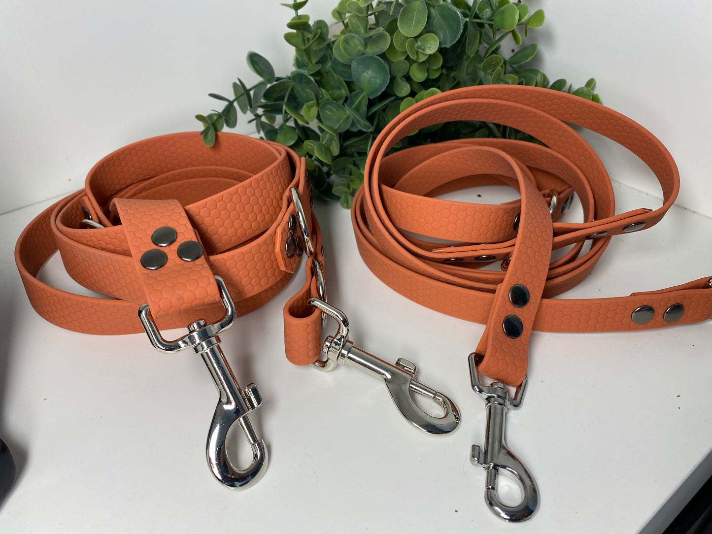 Laisse Mains Libres en Hexa Souple terracotta