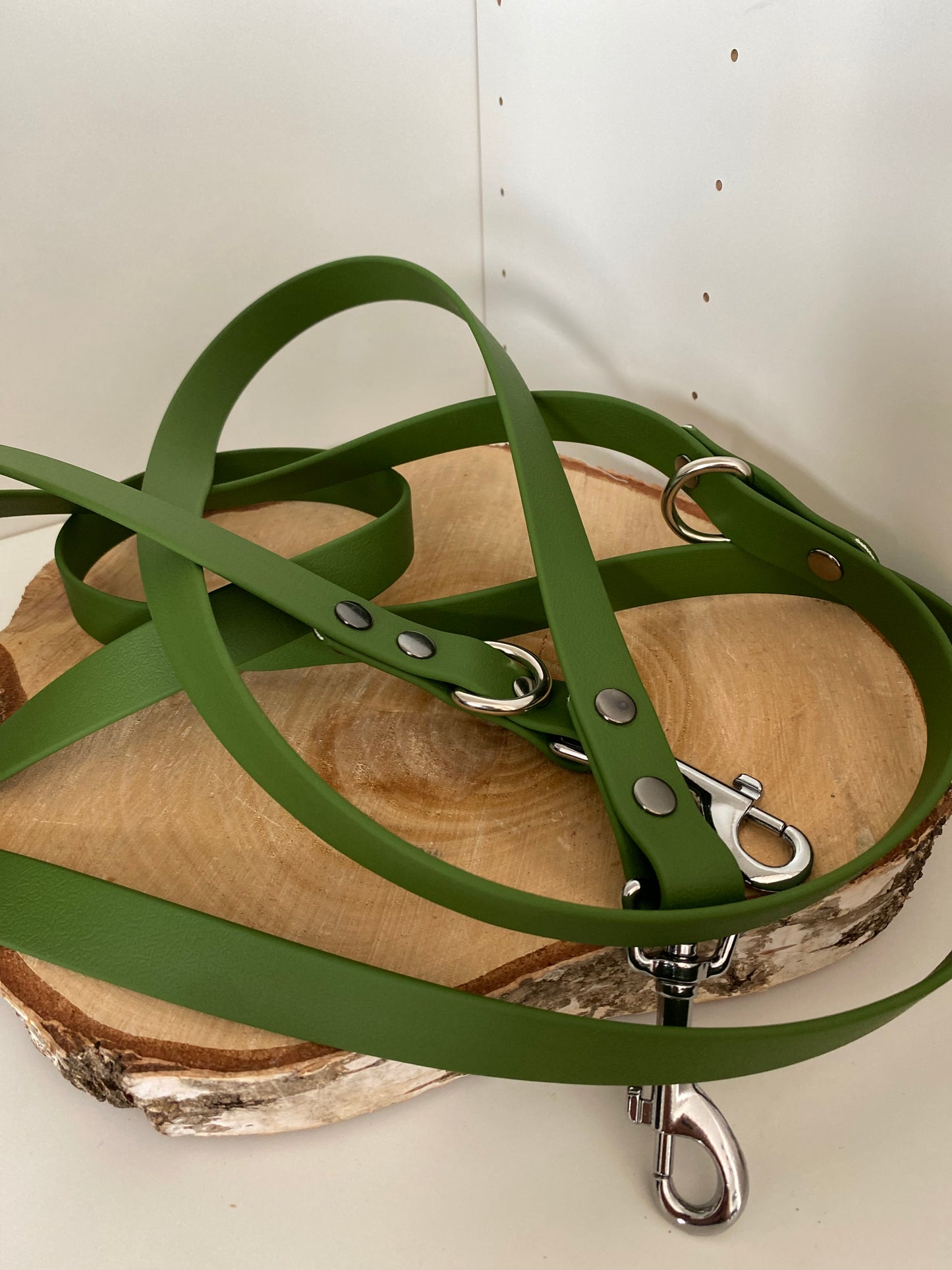 Laisse 3 positions unie olive