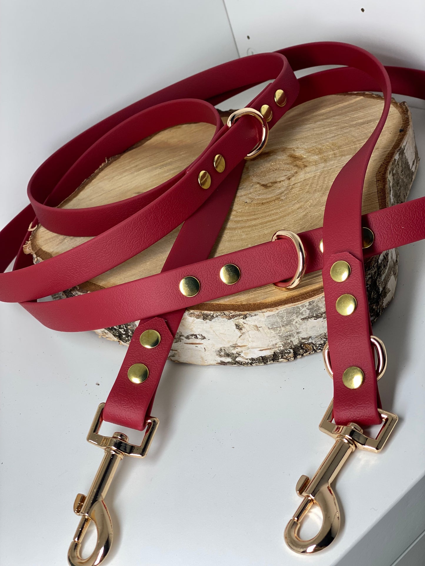 Harnais en H ajustable et imperméable pour chien - bordeau