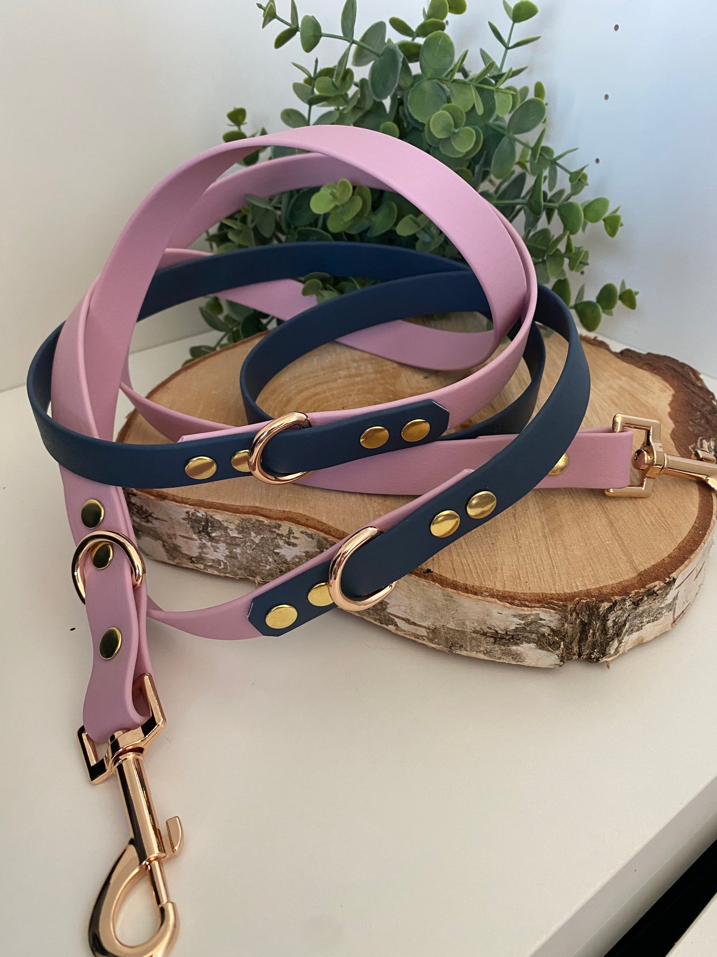 Harnais en H ajustable et imperméable pour chien - marine et parme