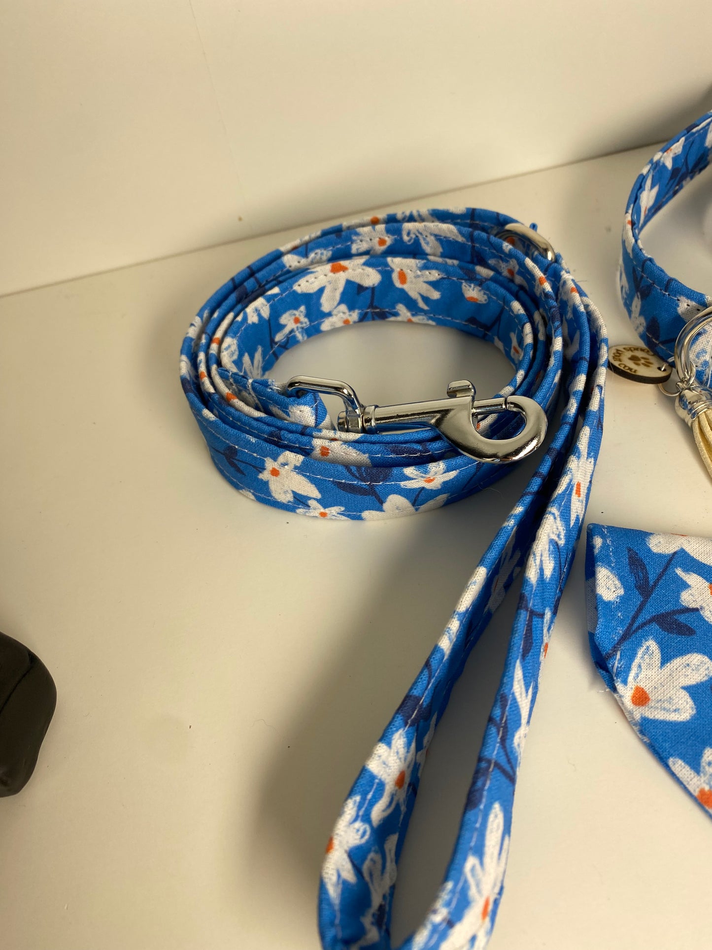 Laisse pour chien en tissu collection fleurs peintes