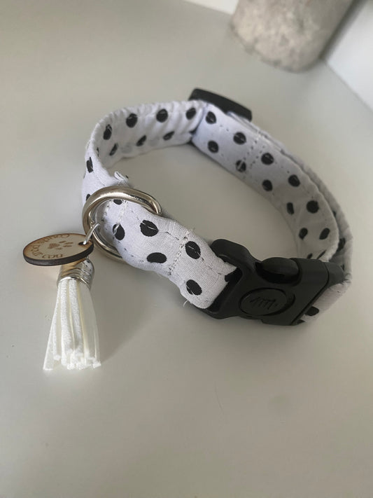 Collier pour chien en tissu “pois »