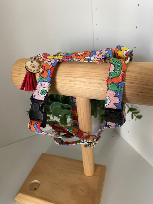 Harnais H 2 clips pour chat ou petits chiens vintage