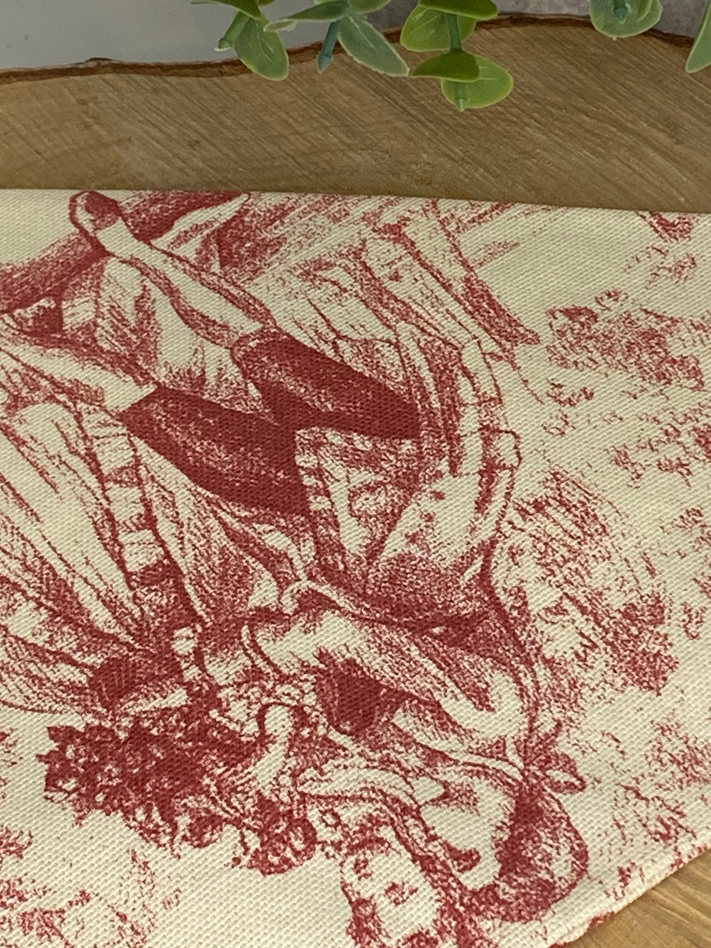 Bandana pour chien en tissu – toile de jouy rouge galanterie
