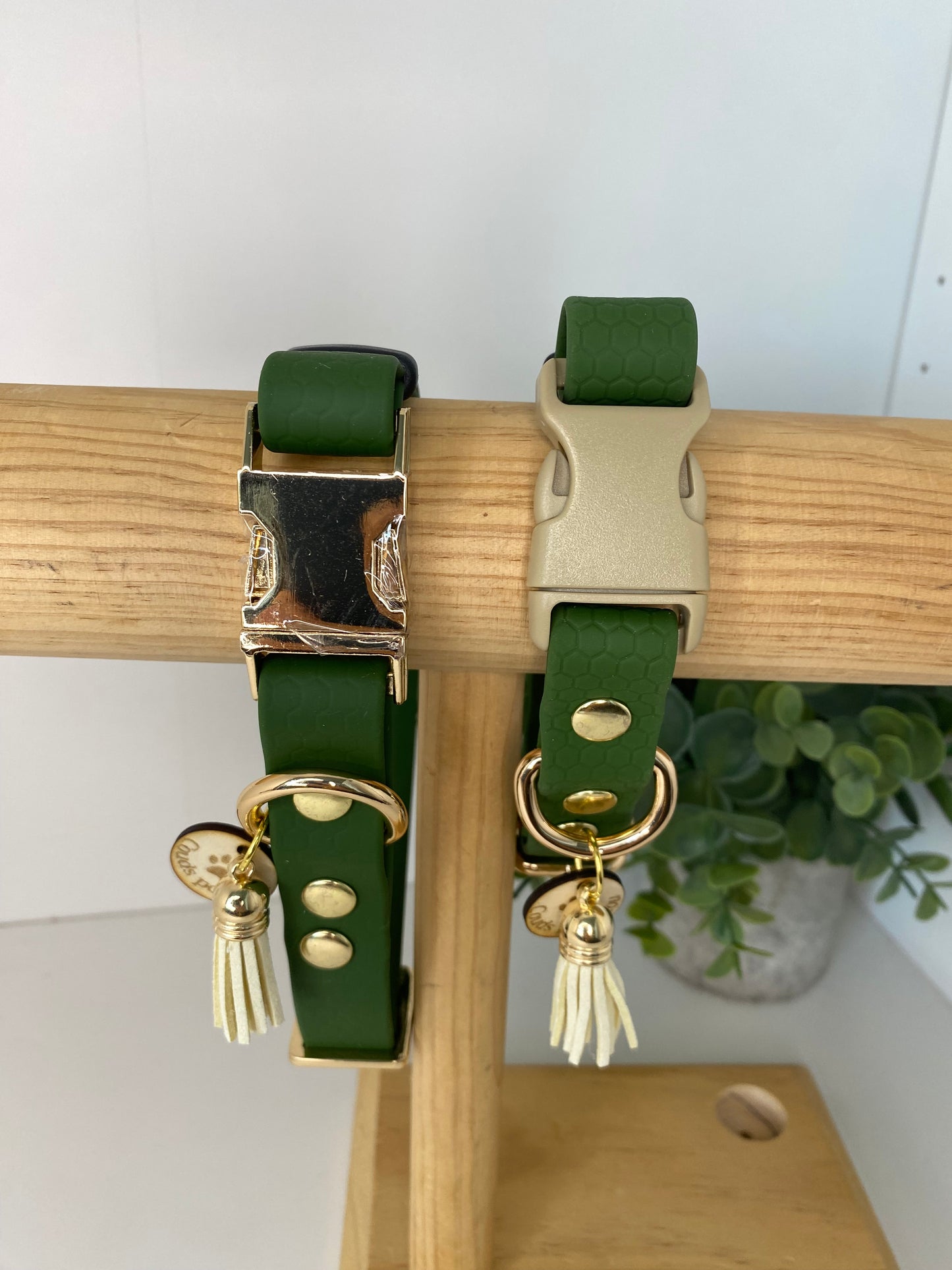 Collier imperméable en hexa olive avec ou dans laisse