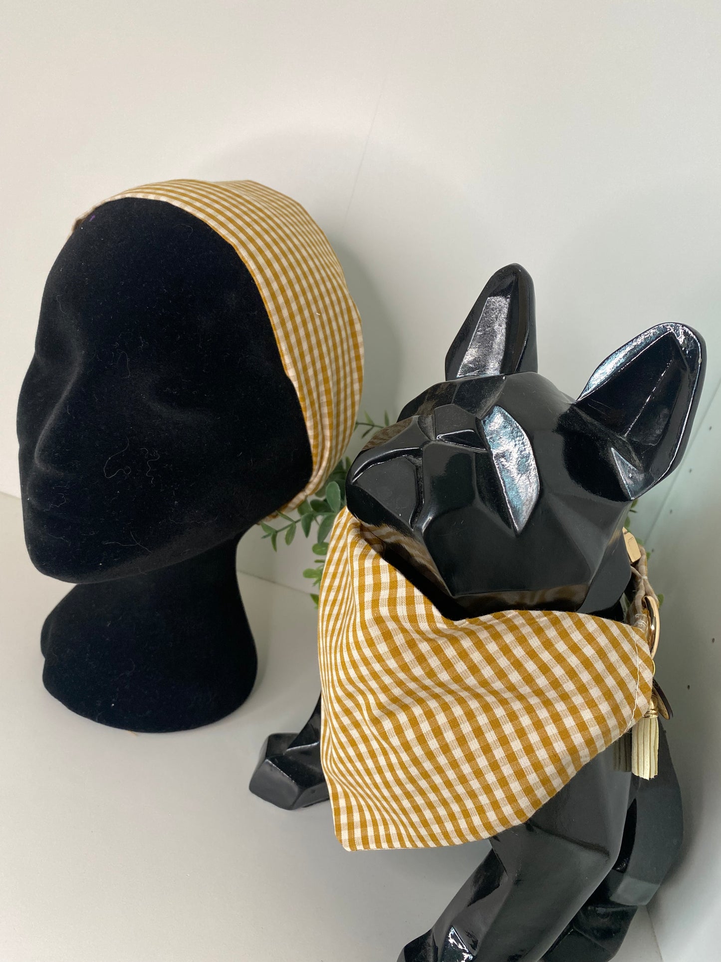 Bandeau assorti – Matchy Matchy humain & chien ou chat vichy camel