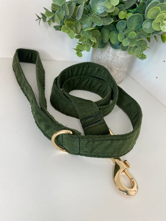 Laisse velours vert anglais