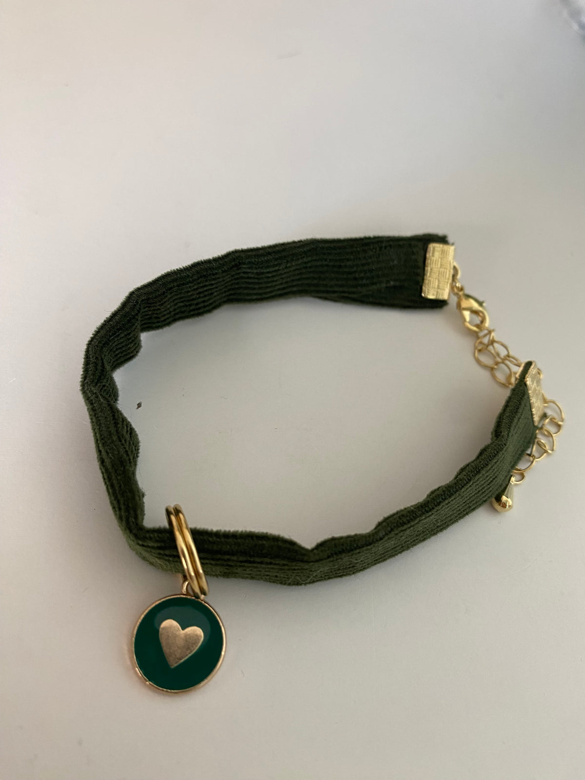 Bracelet  assorti – Matchy Matchy humain & chien ou chat  bandana velours vert anglais