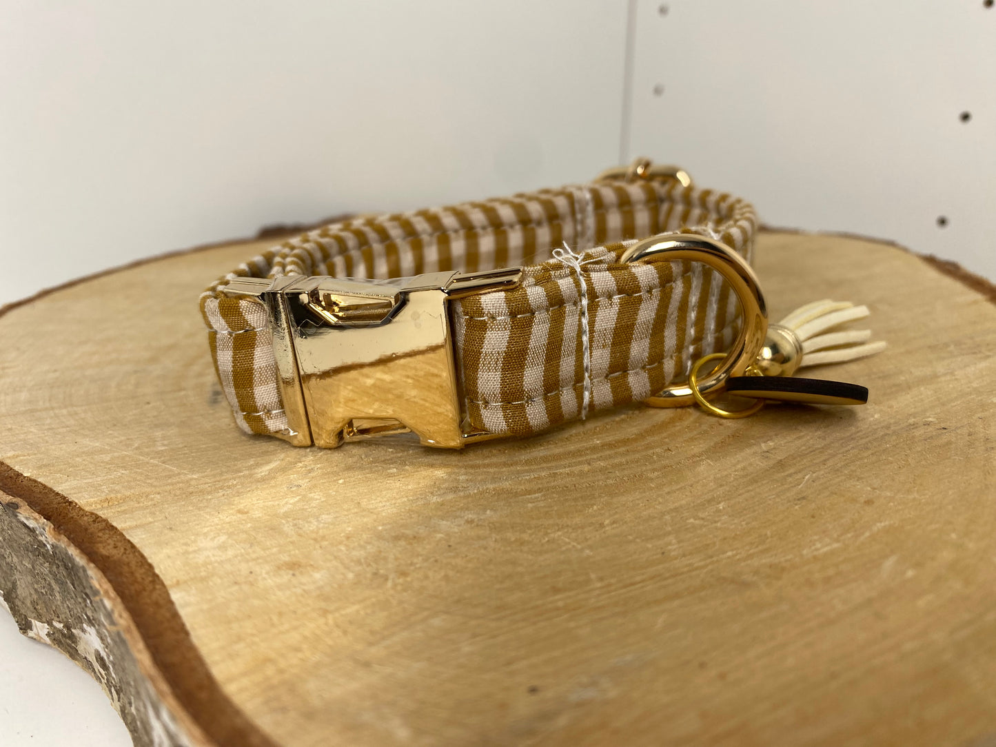 Collier réglable vichy camel