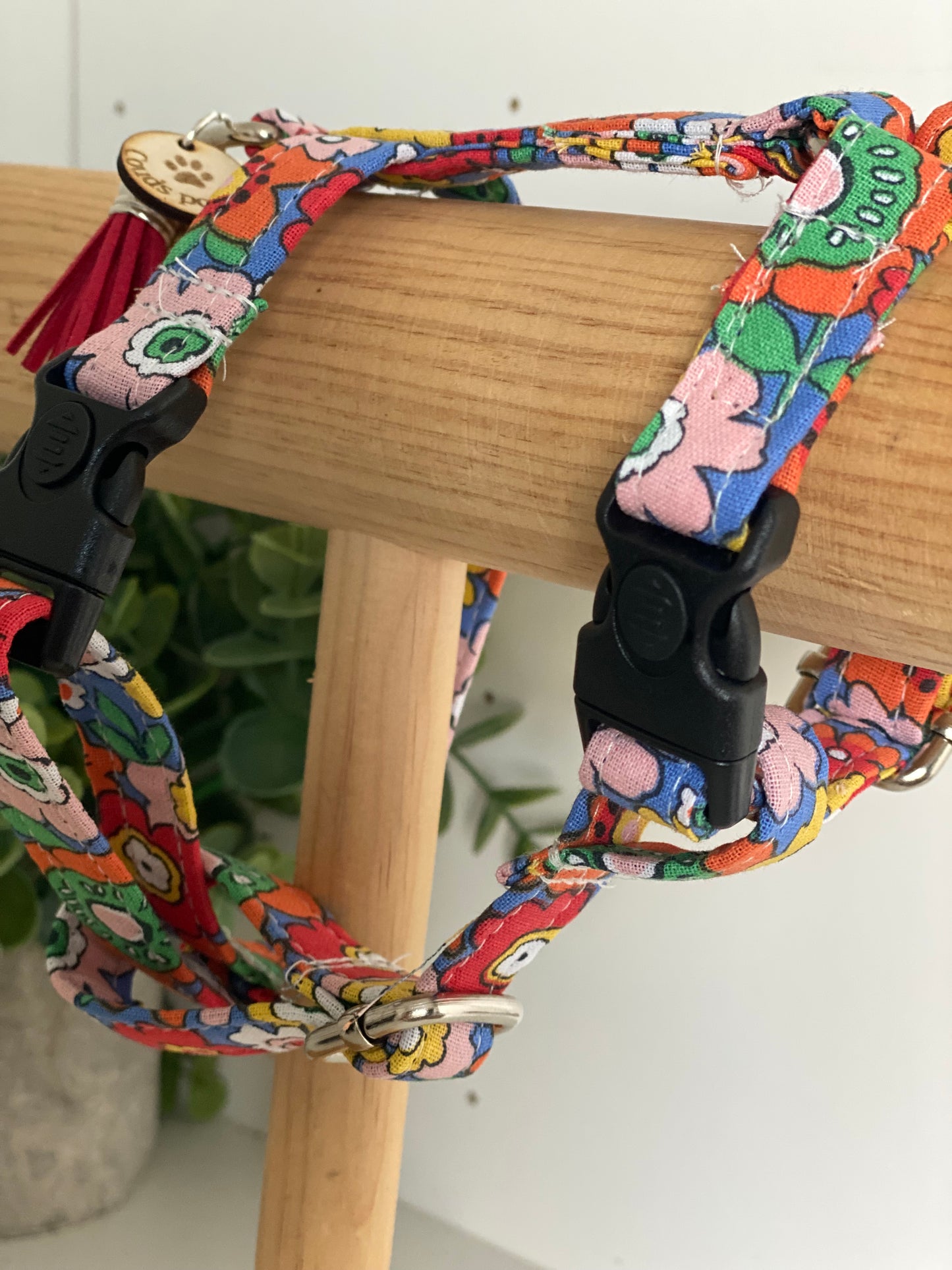 Harnais H 2 clips pour chat ou petits chiens vintage