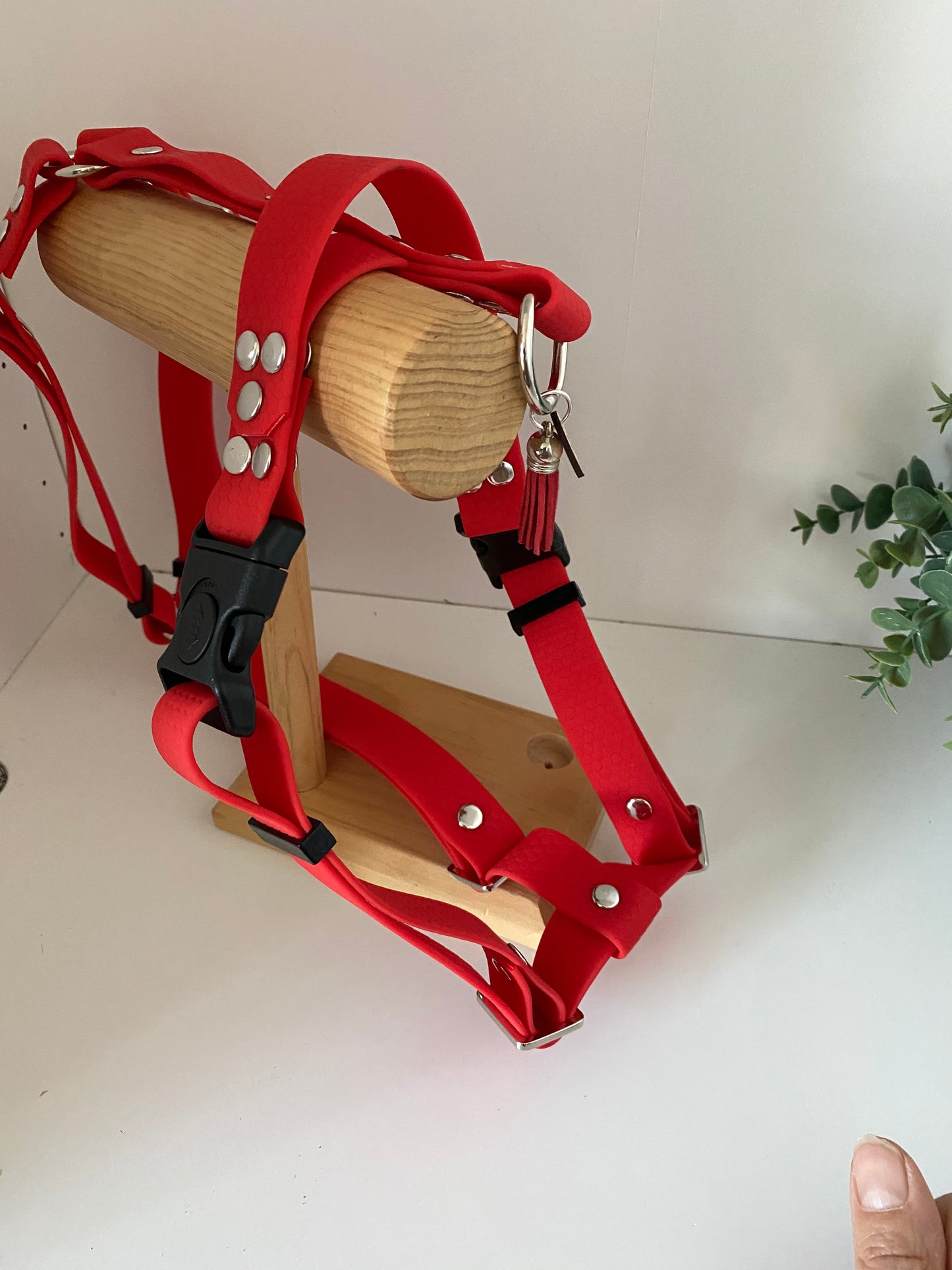 Harnais en H ajustable et imperméable pour chien rouge