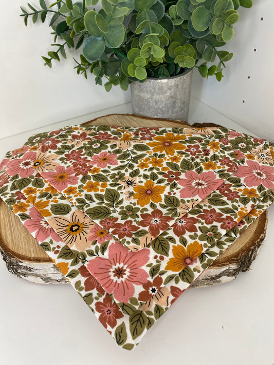 Bandana fait main fleurs