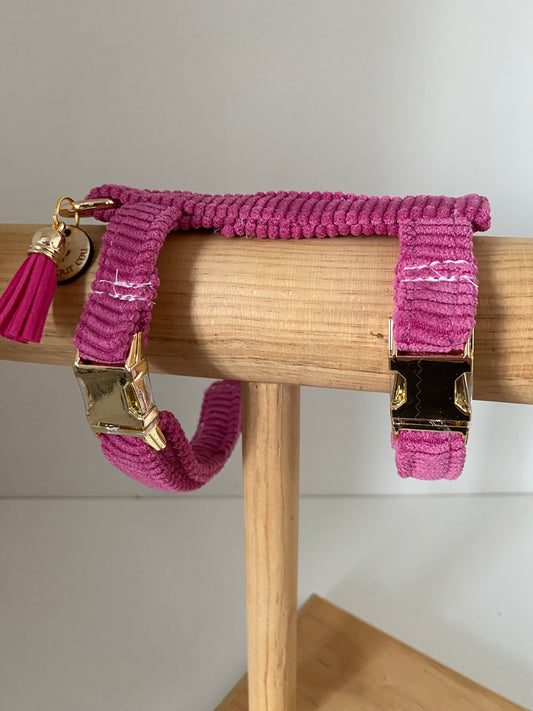 harnais chat velours rose