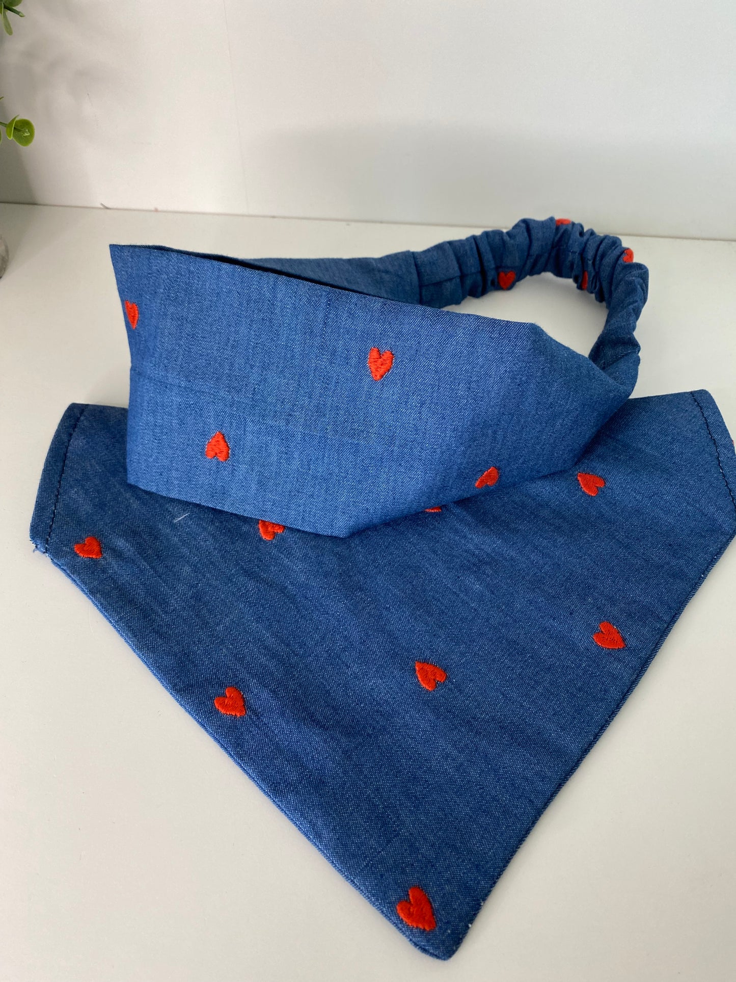 Bandeau assorti – Matchy Matchy humain & chien ou chat jean coeur rouge